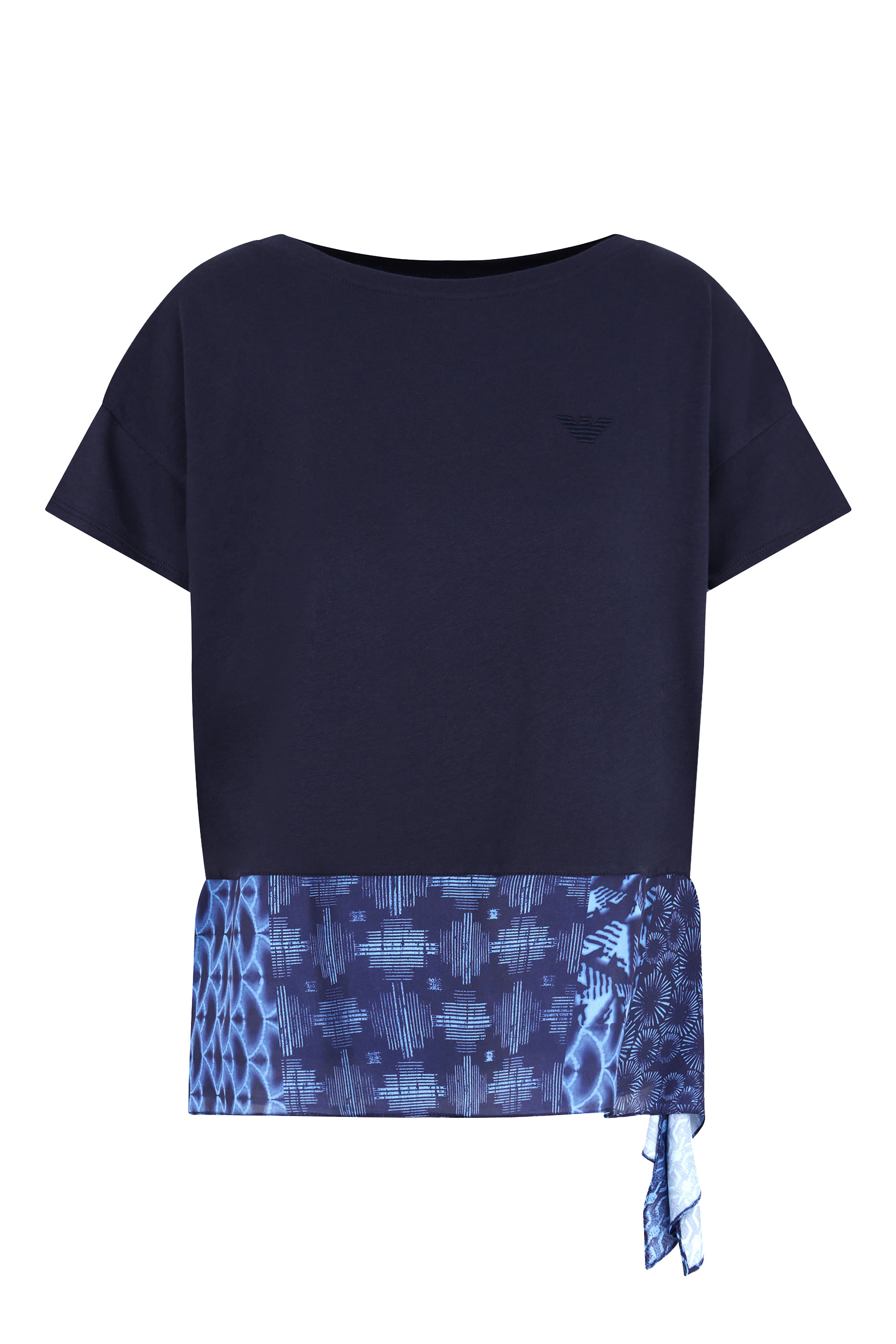  Scarf-Hem T-Shirt in Cotton-Jersey