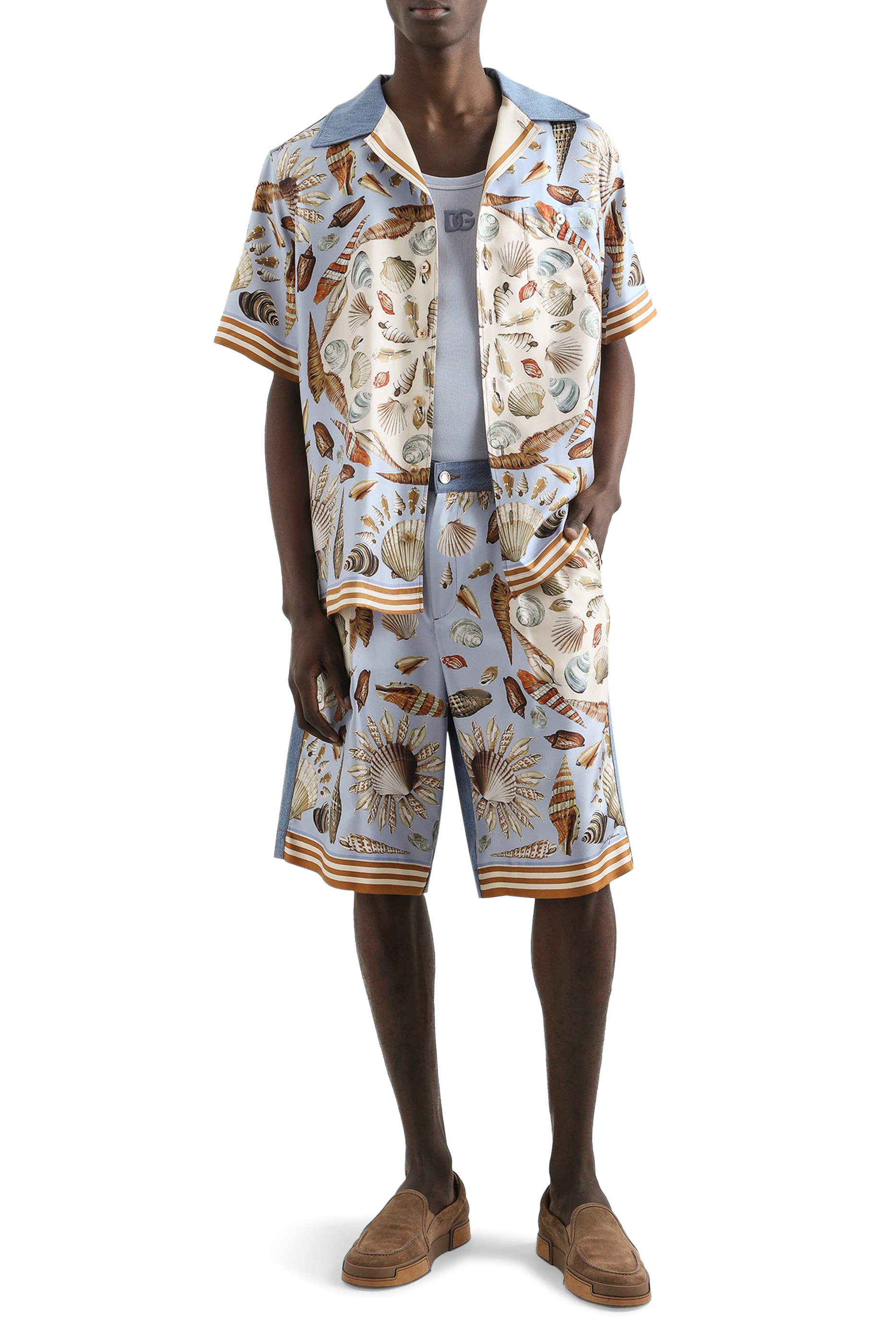 Silk and Cotton Denim Shirt