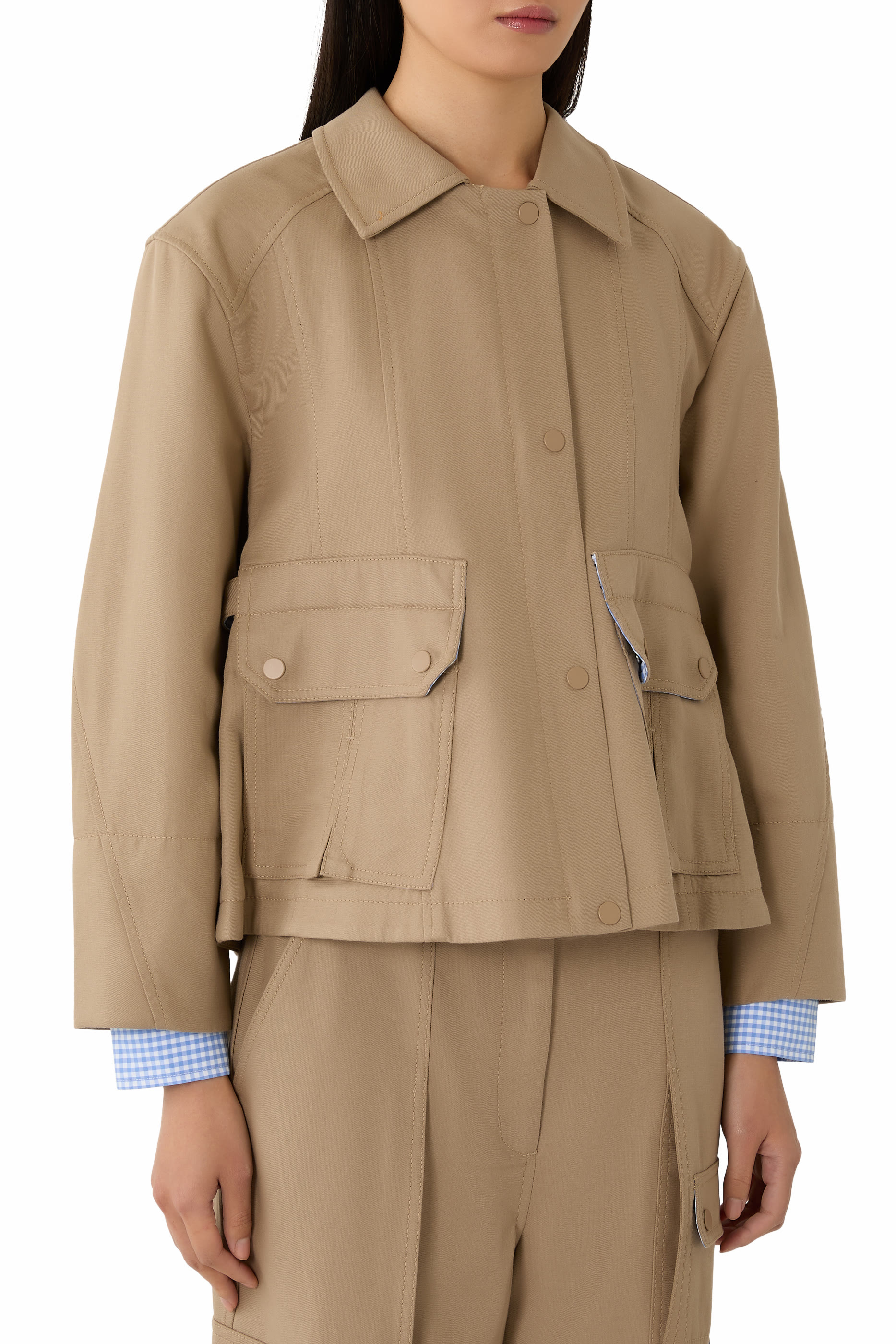  Cropped Flounce Barn Jacket 