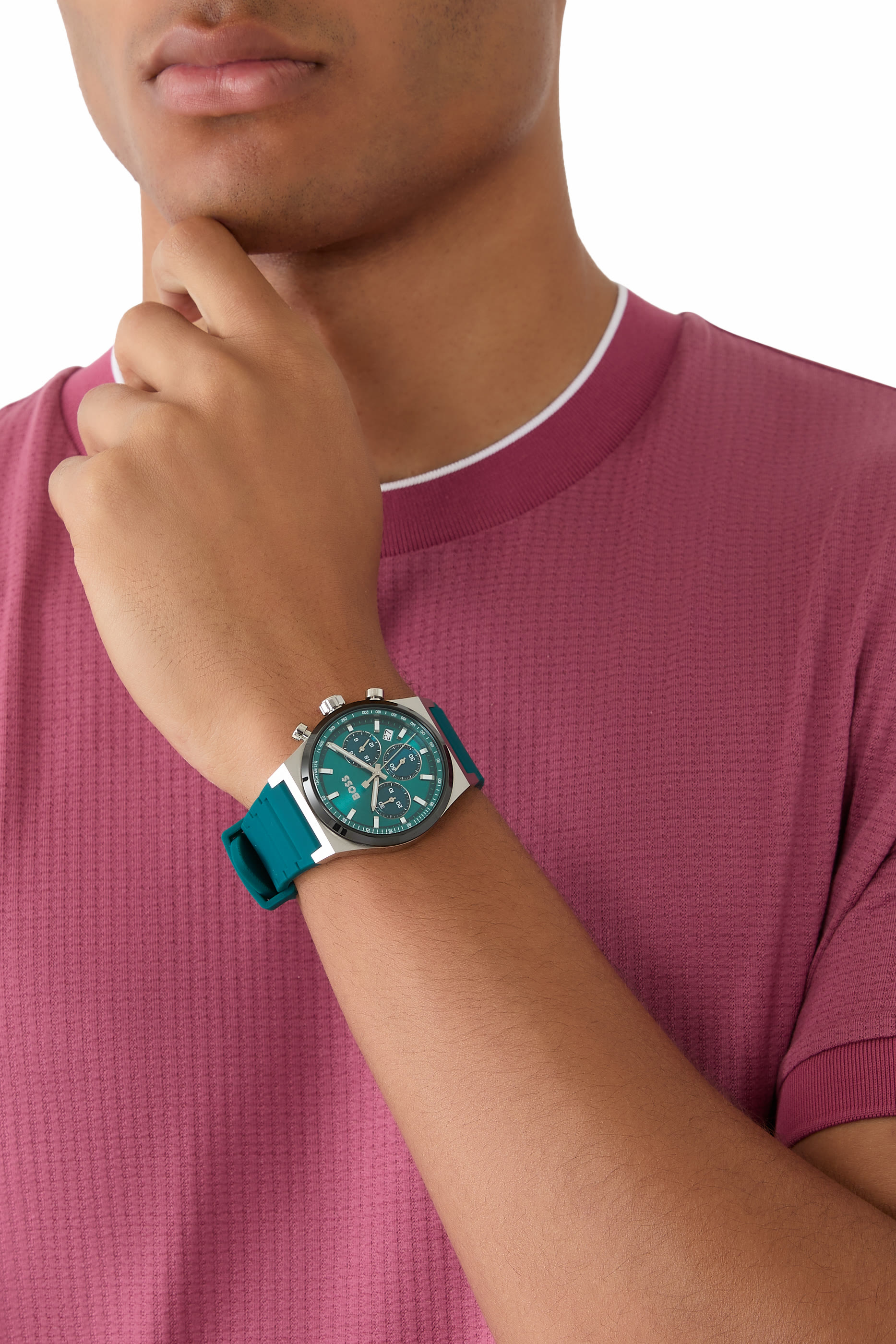 Candor Chrono Silicone-Strap Chronograph Watch