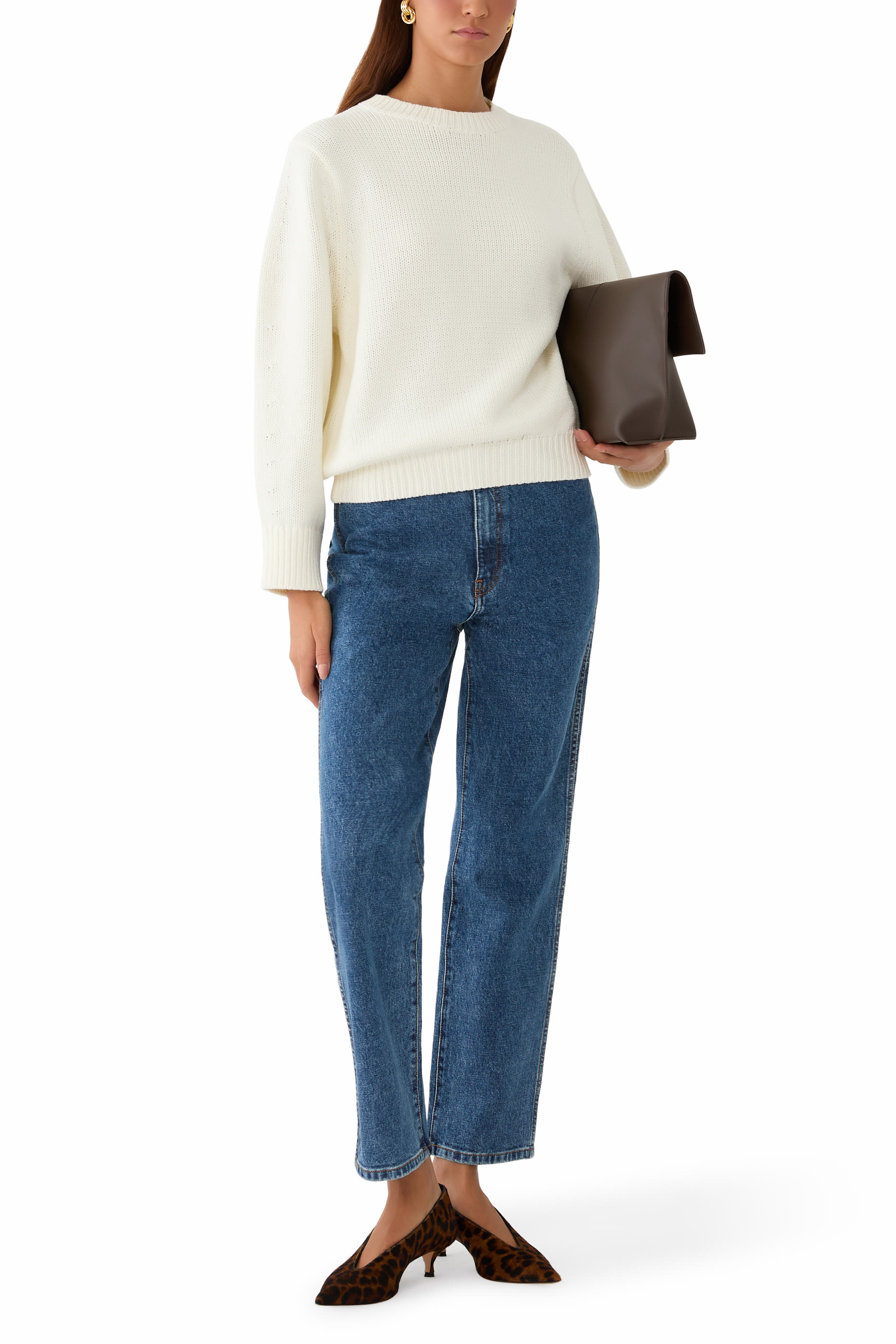 Oversized Crew Knit Sweater 
