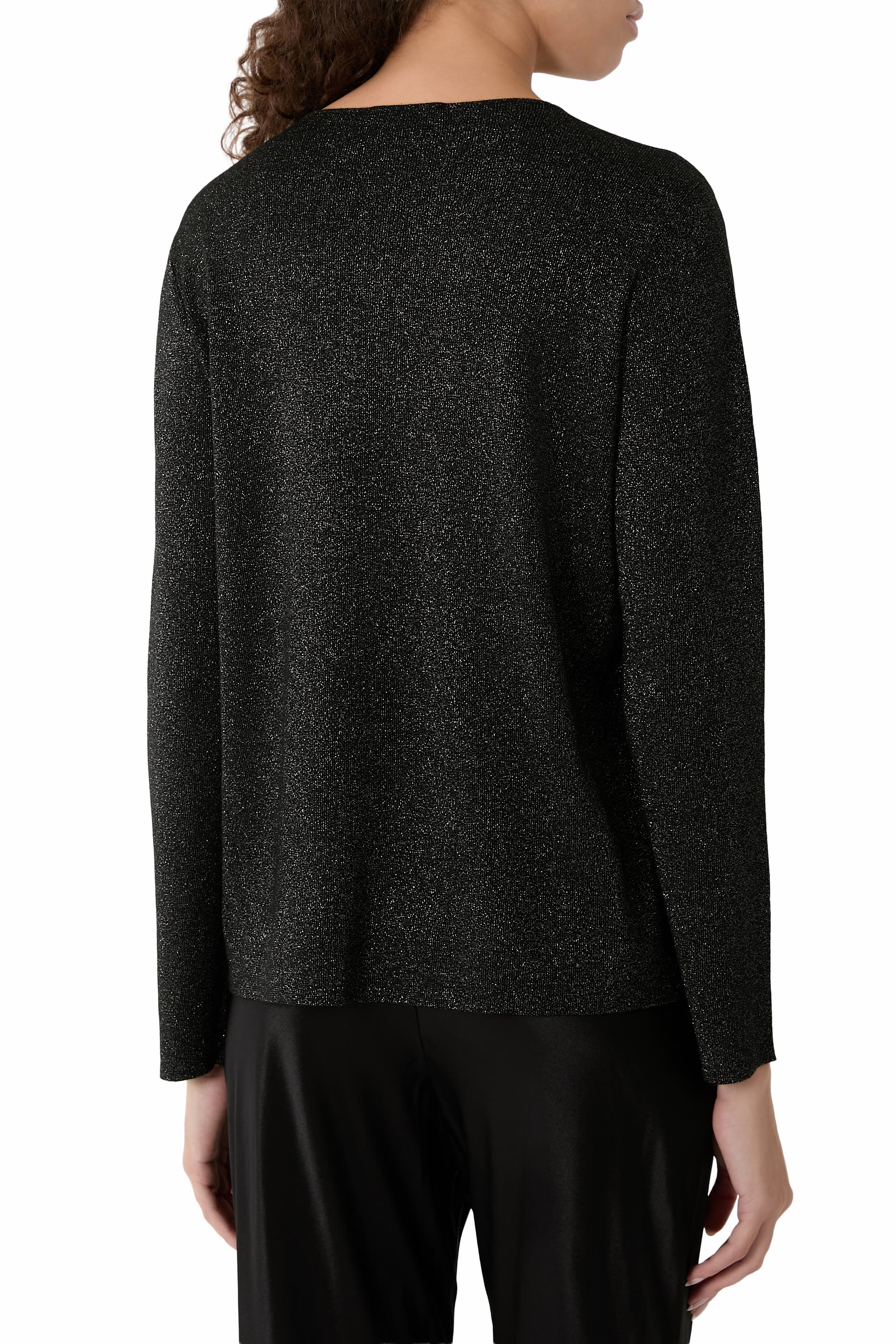 Wool Shimmer Crew Neck Top