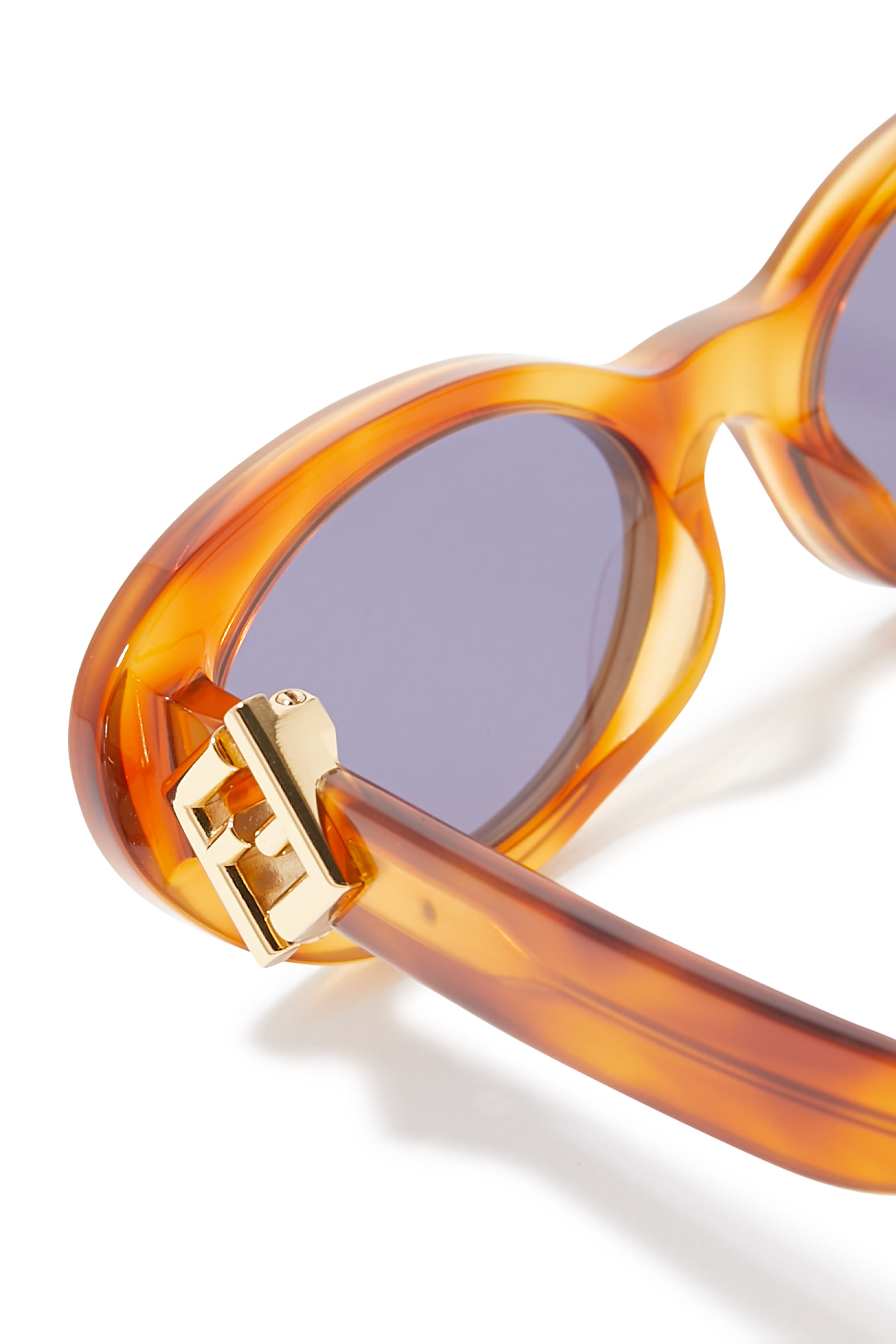 FF Diamonds Brown Havana Oval Sunglasses