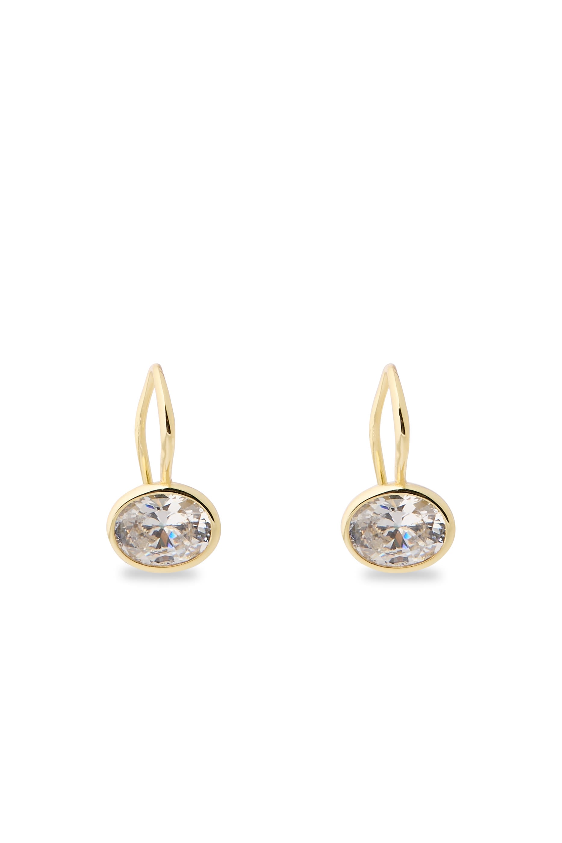 Oval East to West Huggie Earrings