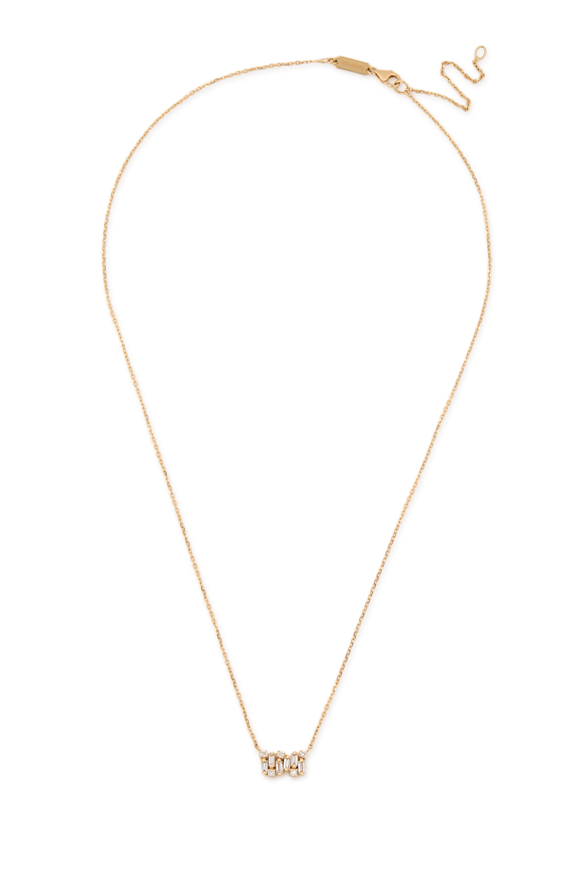 Shimmer Mini Bar Pendant, 18k Yellow Gold & Diamonds