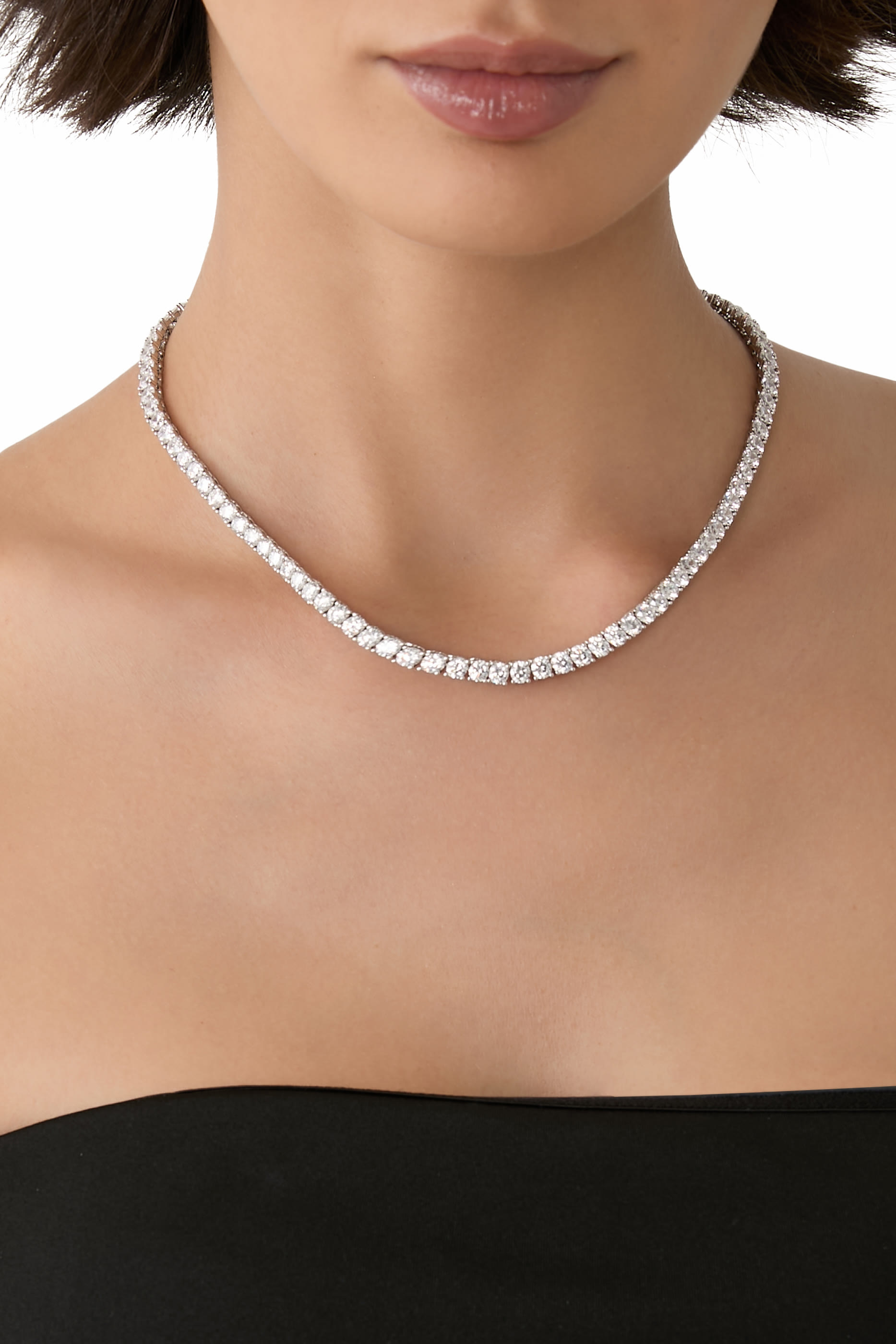 Sophie Necklace, Sterling Silver & Cubic Zirconia