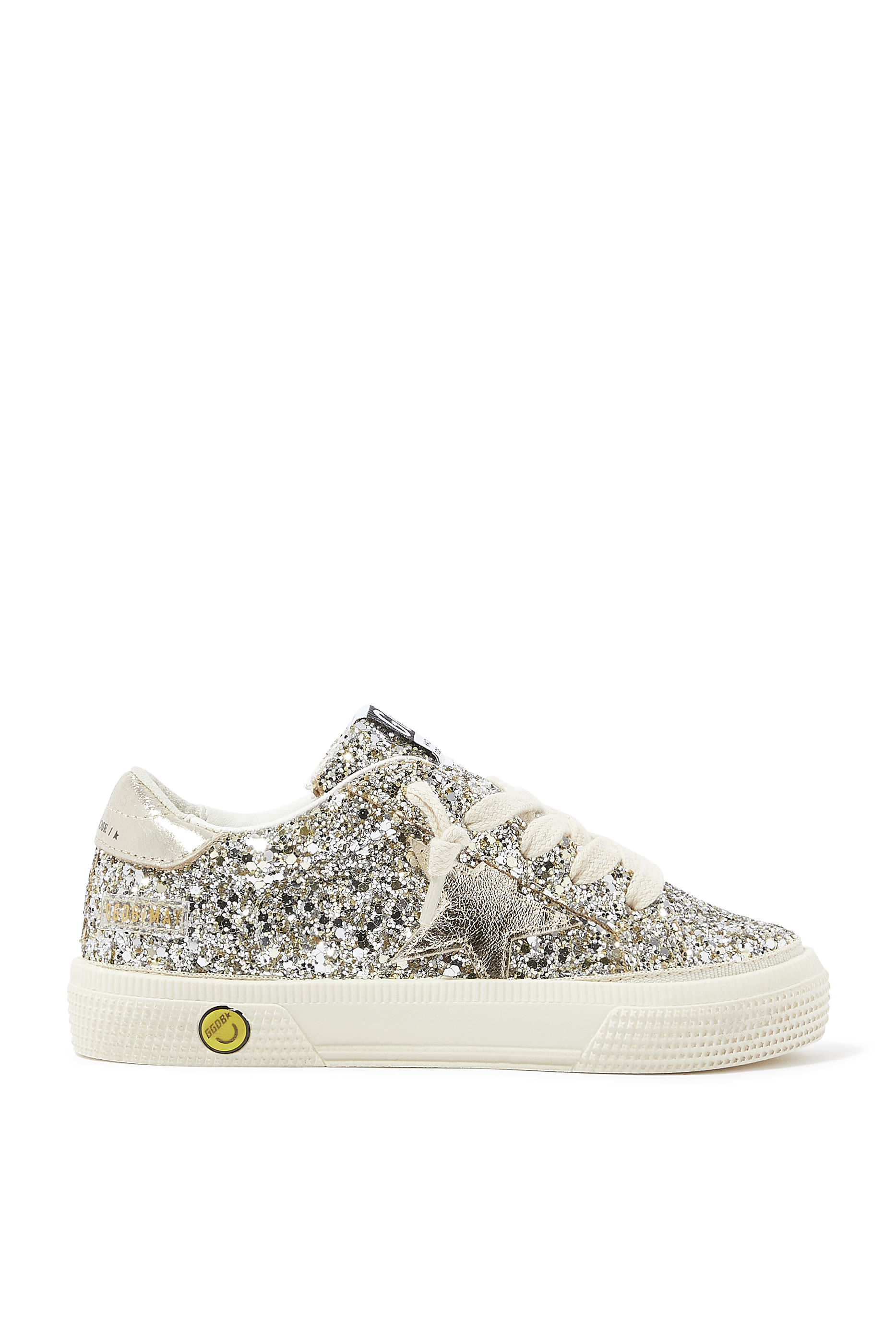 Kids Ay Glitter Upper Laminated Star And Heel Sneakers