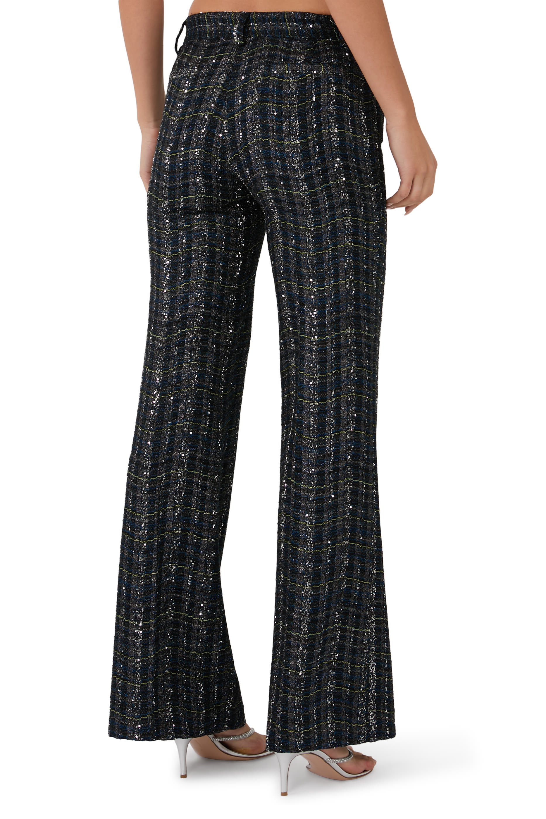 Tailored Check and Wave Pattern Trousers