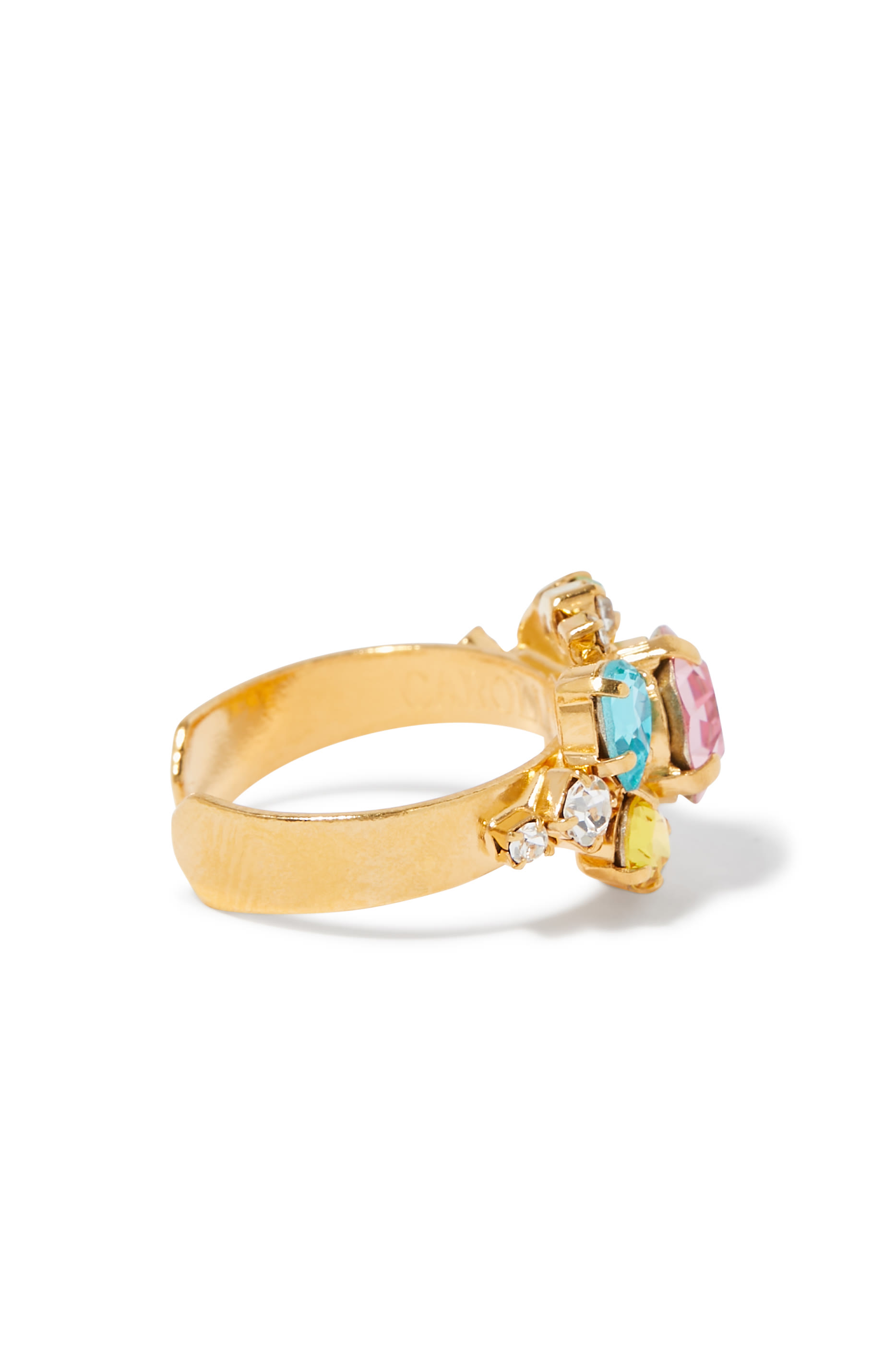Molly Ring, 18k Gold Plated Brass & Crystals