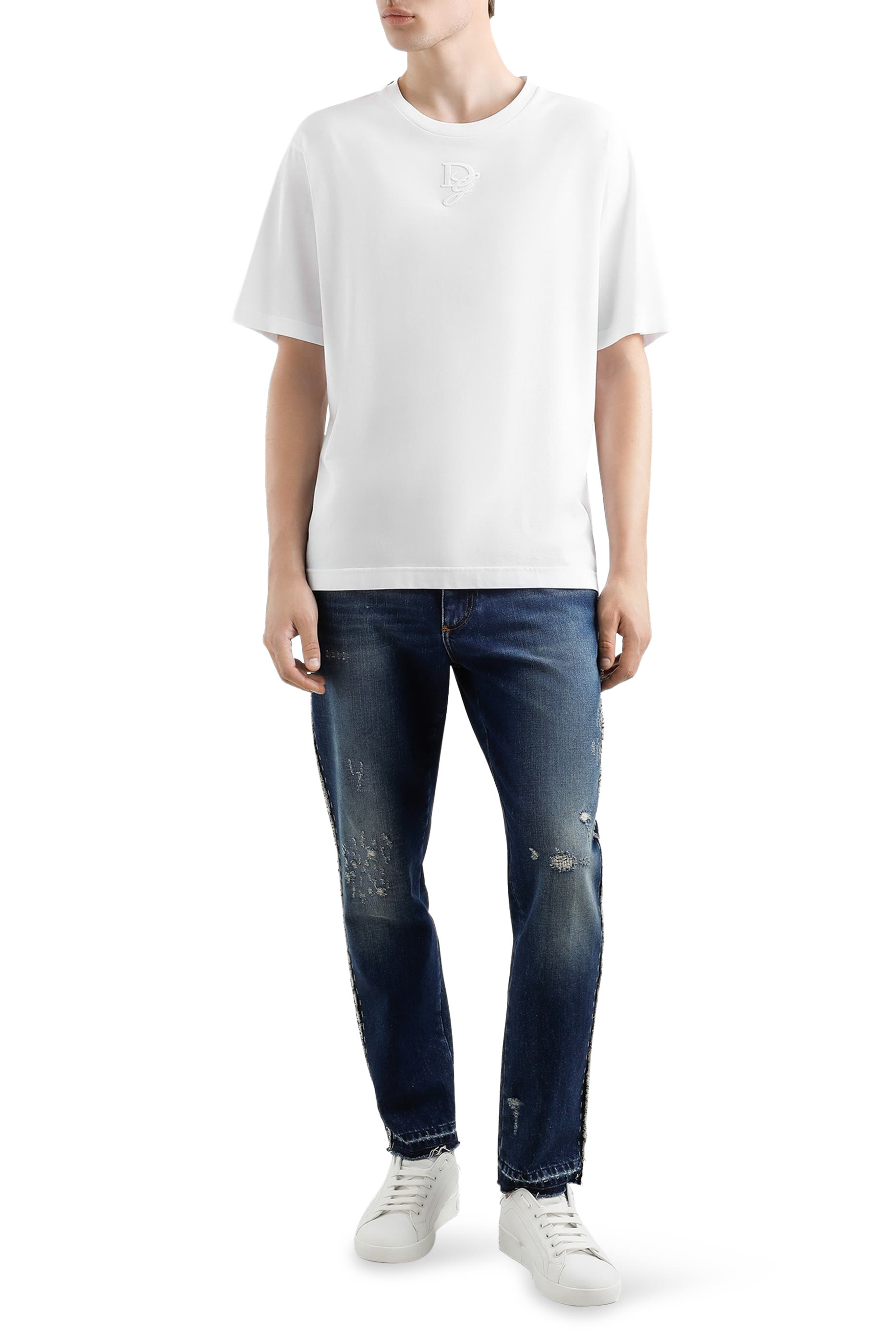 Cotton T-Shirt with Logo Embroidery