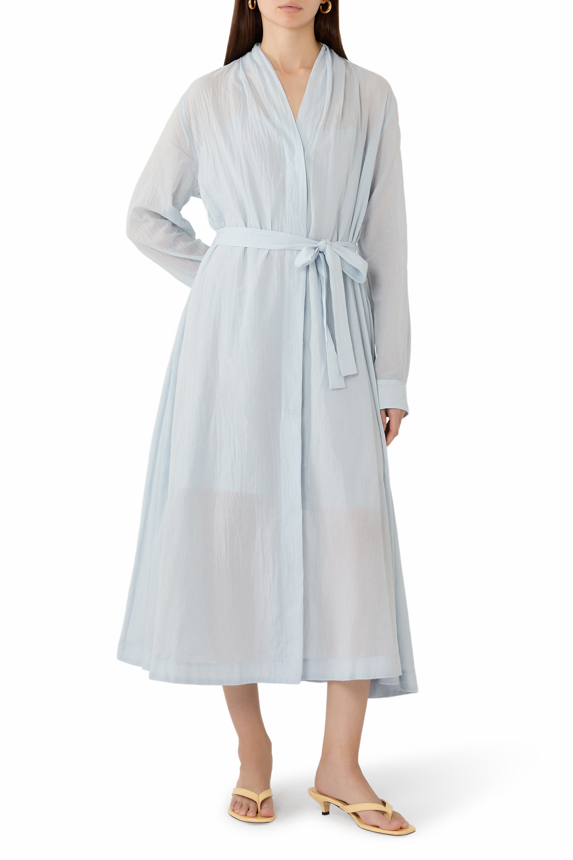  Belted Cotton Voile Dress