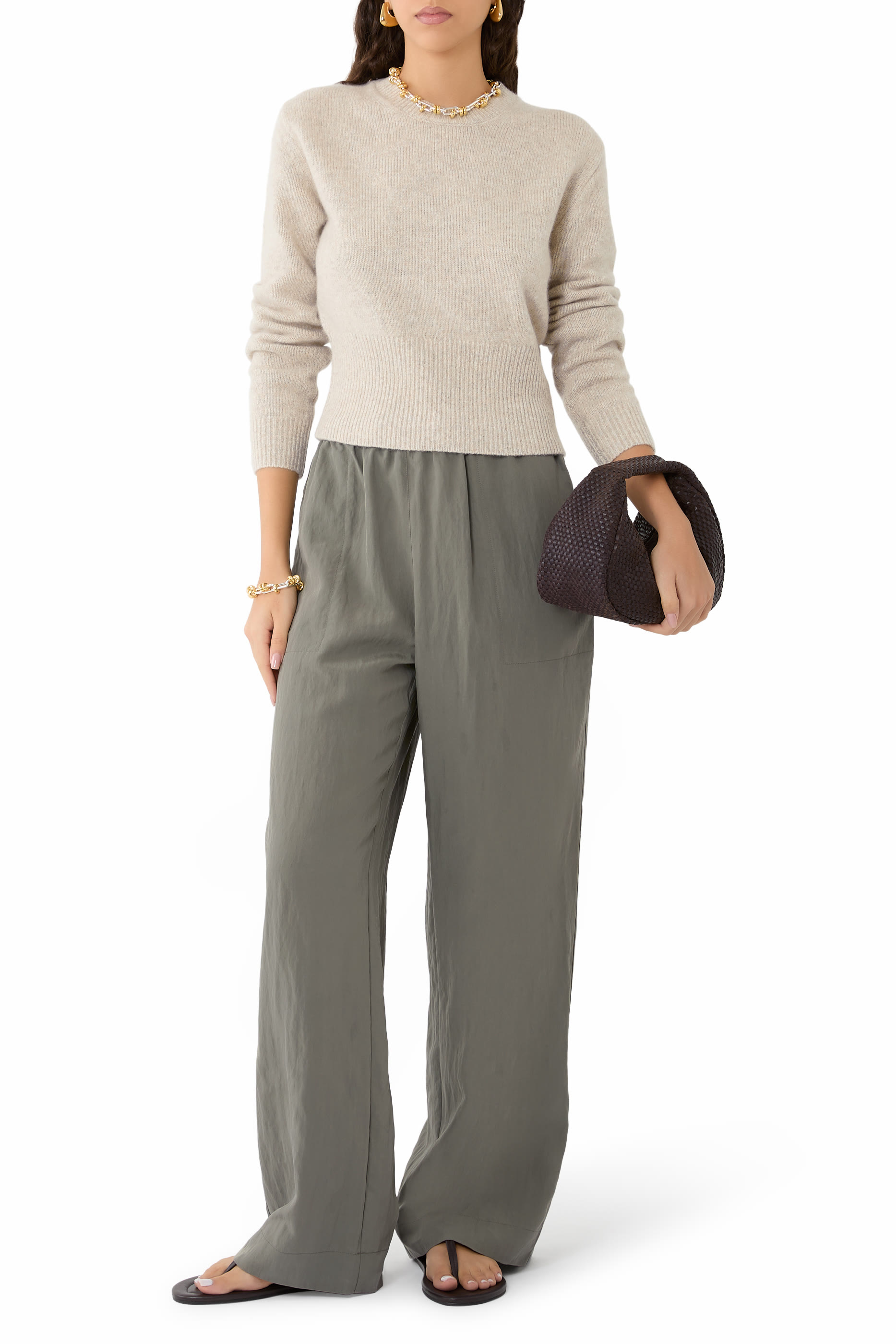 Mid-Rise Utility Drawstring Pants
