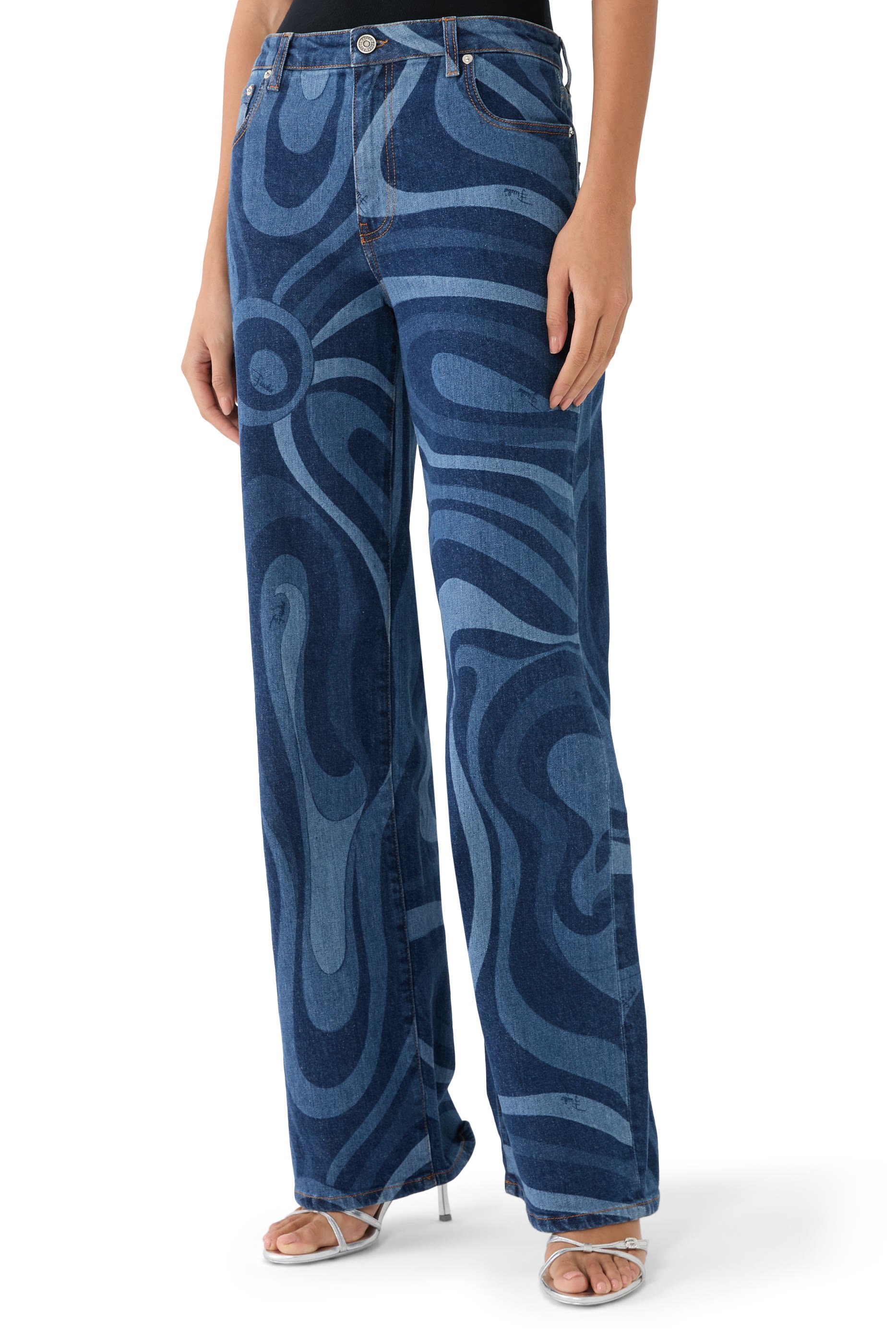 Marmo-Print Jeans