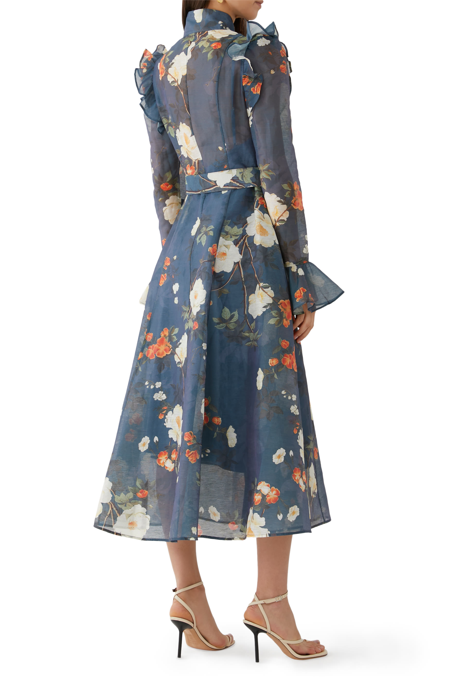 Katrina Butterfly Sleeves Midi Dress