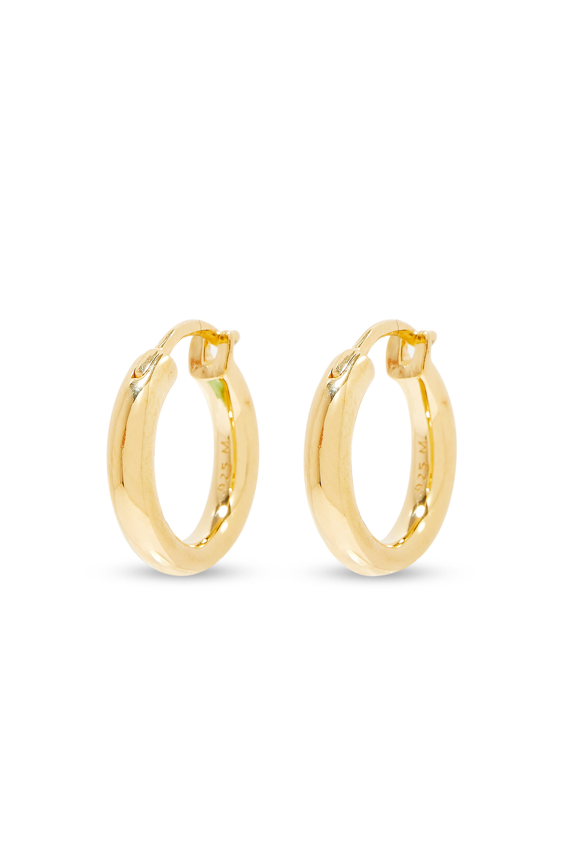 Mini Tunnel Hoop Earrings, 18K Gold Plated Sterling Silver