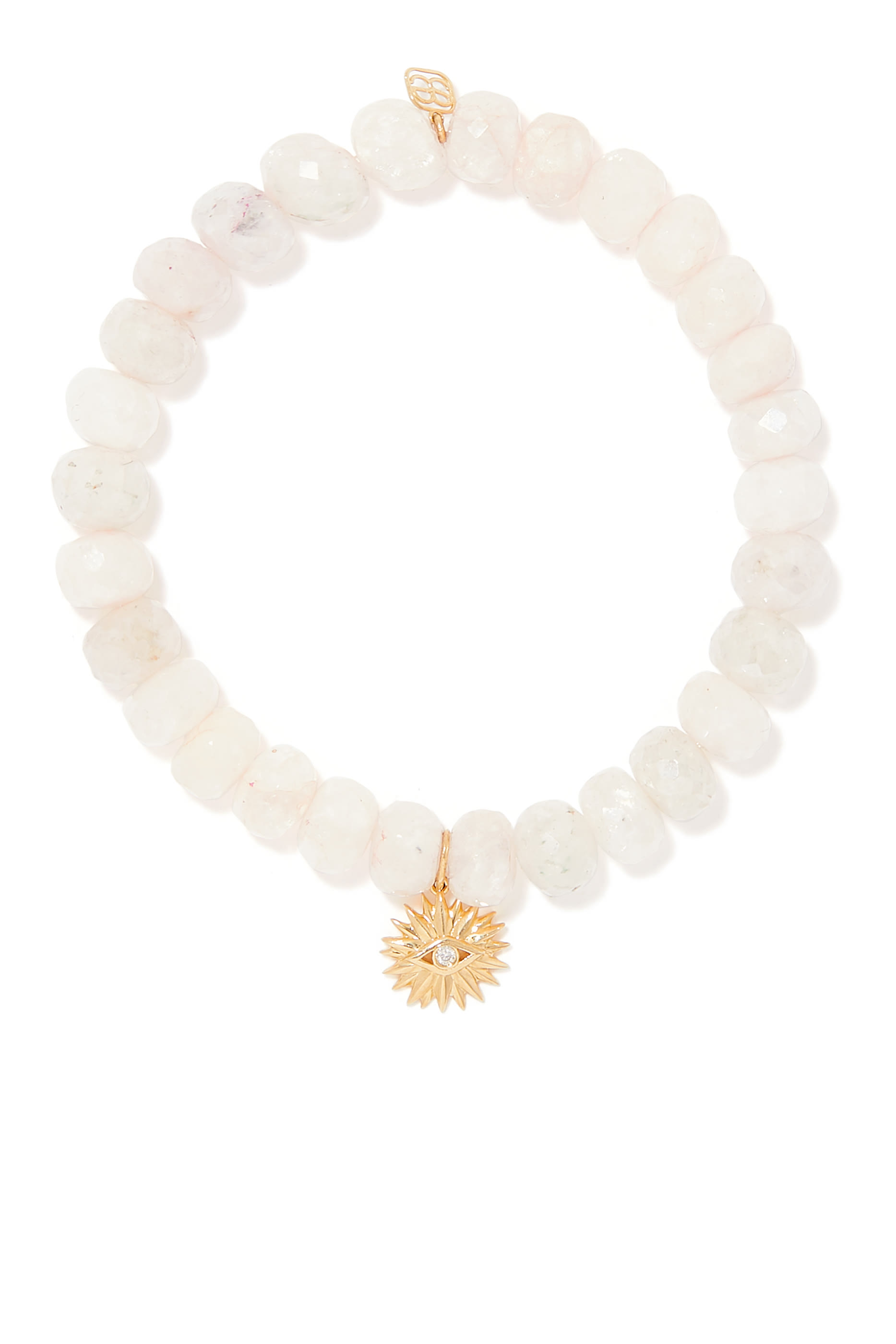 Evil Eye Petal Beaded Bracelet, 14k Yellow Gold with Diamonds & Grapolite