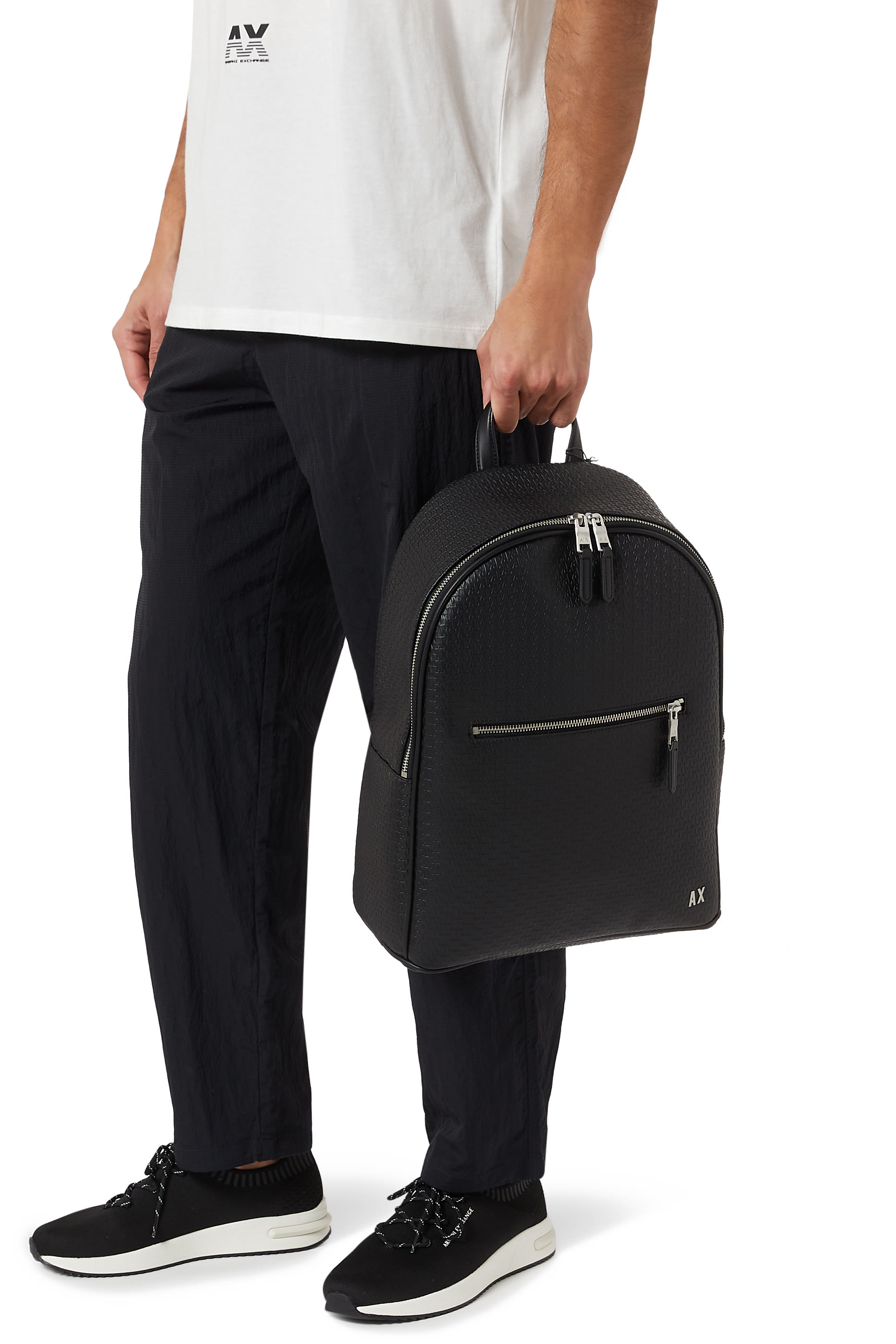 All-Over Embossed Logo Backpack