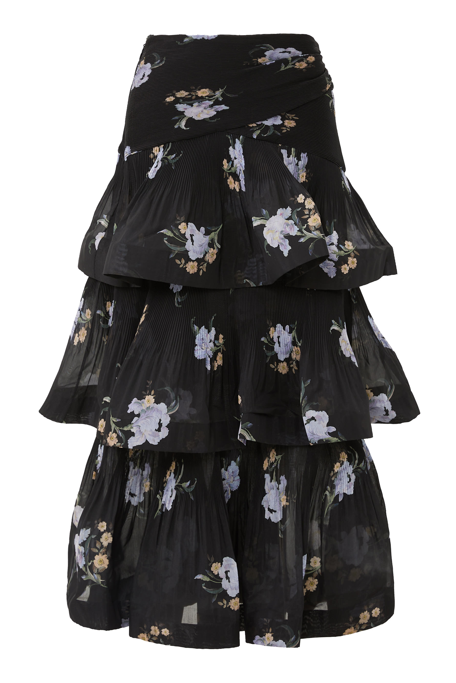 Pleated Tiered Skirt