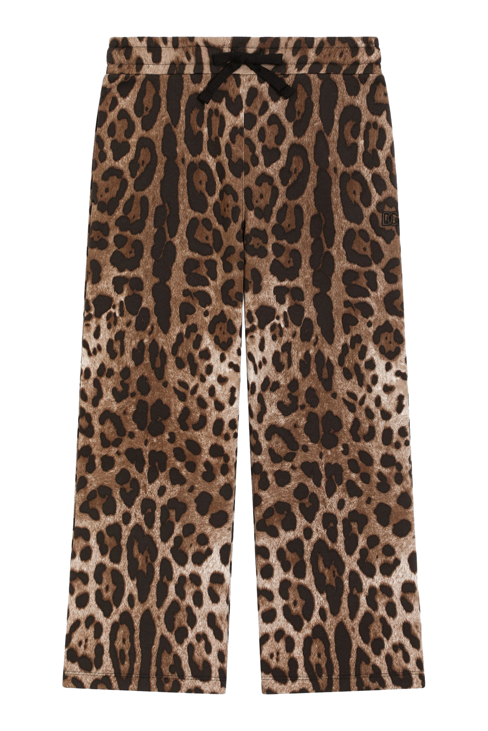 Kids Leopard-Print Cotton Fleece Trousers