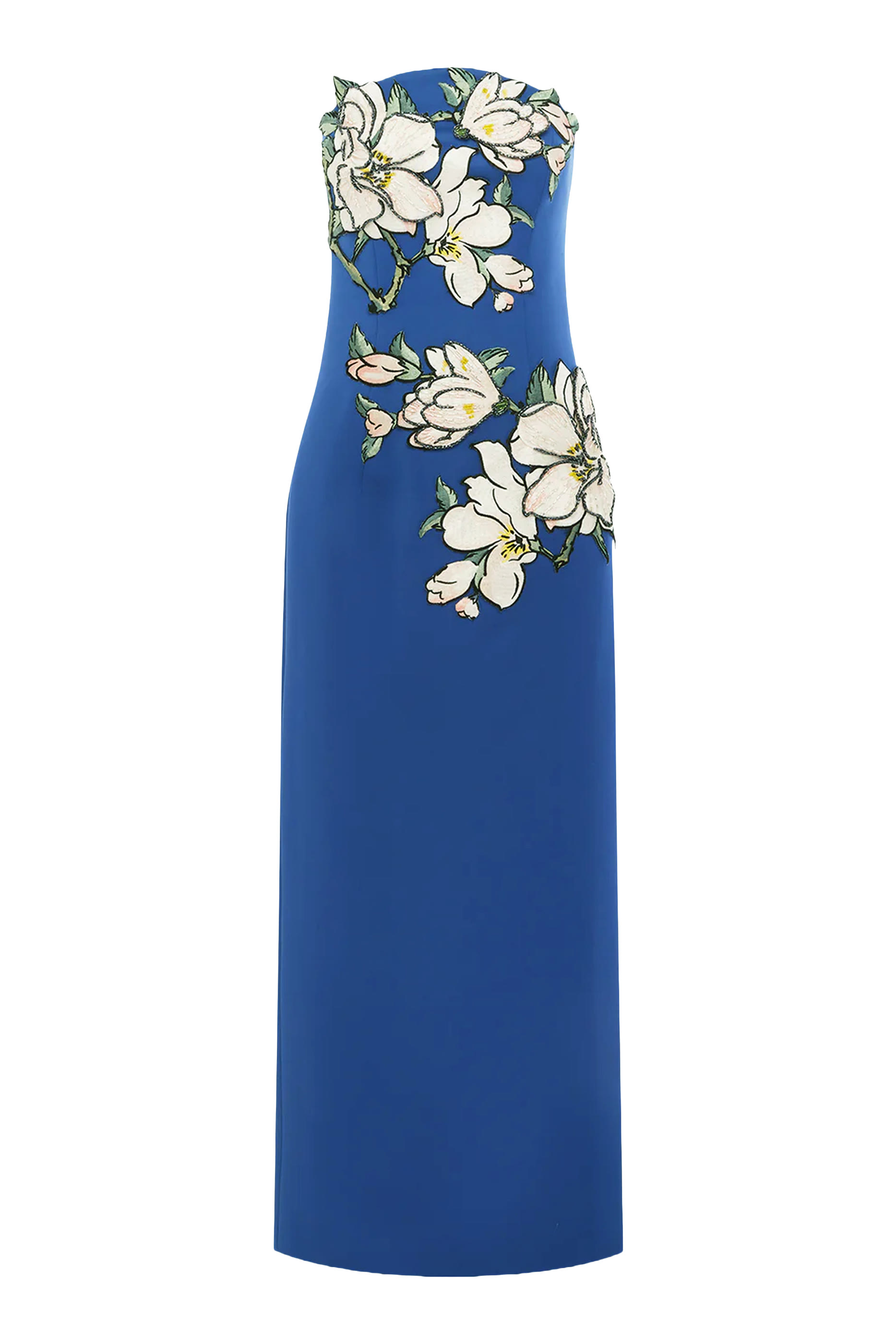 Ava Appliqué Floral Bustier Maxi Dress