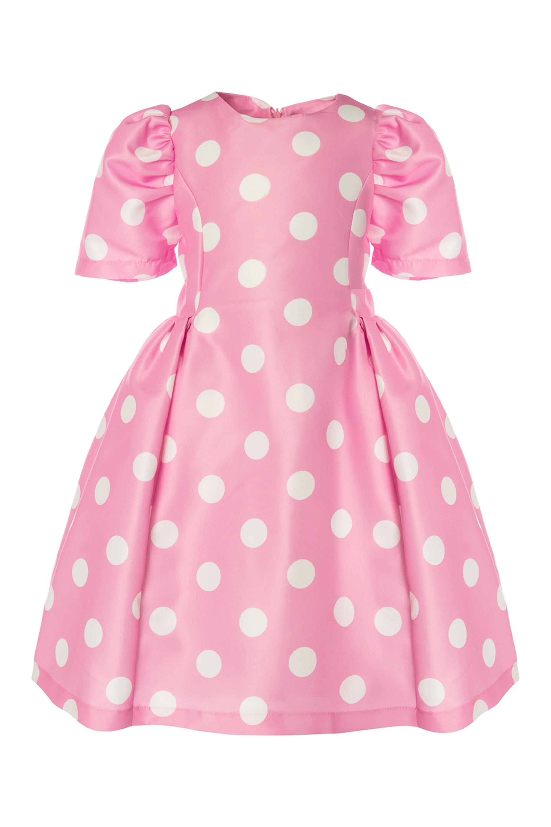 Kids Balloon Sleeve Polka Dress