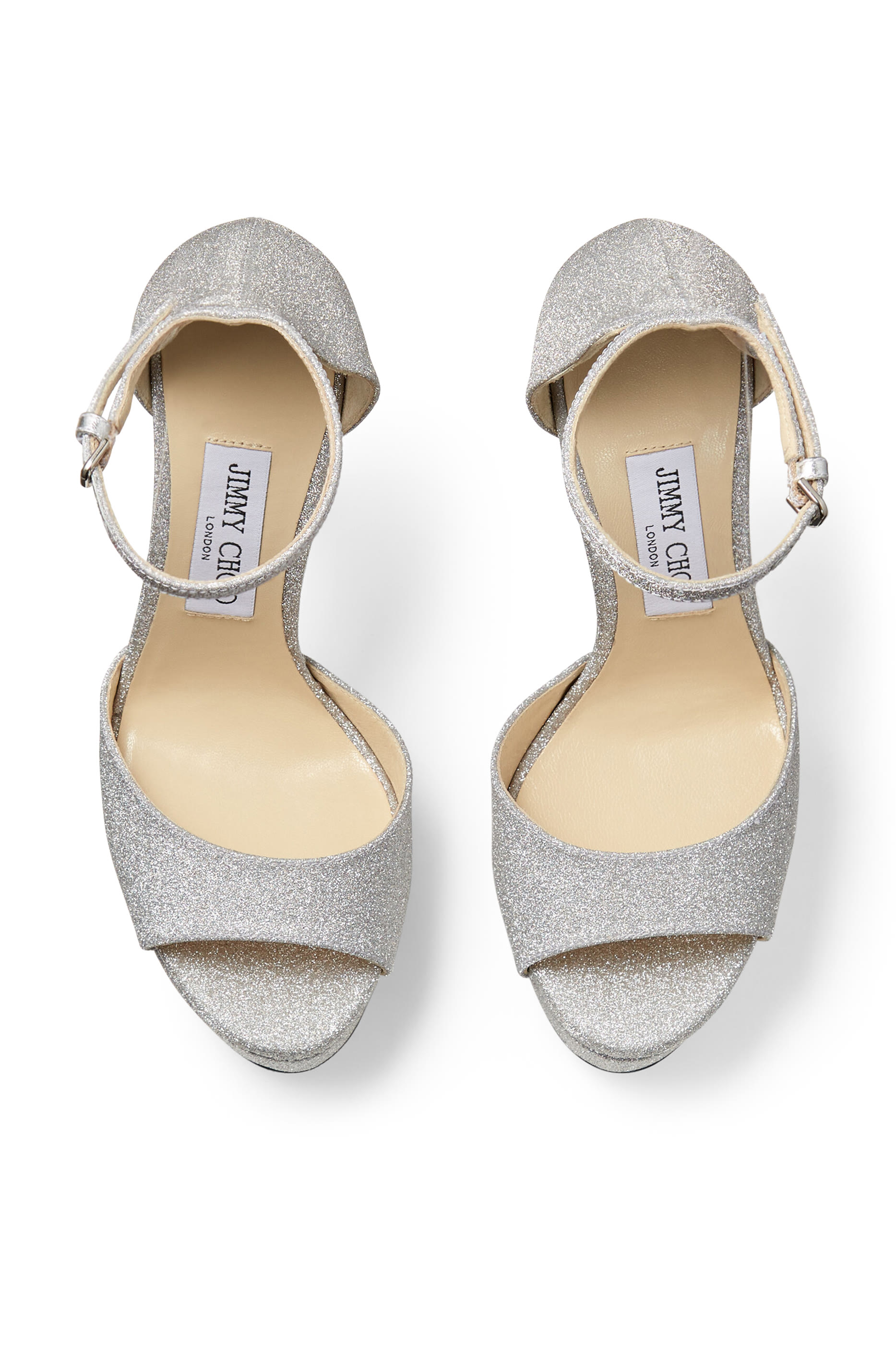 Max 150 Metallic Glitter Platform  Stiletto Sandals