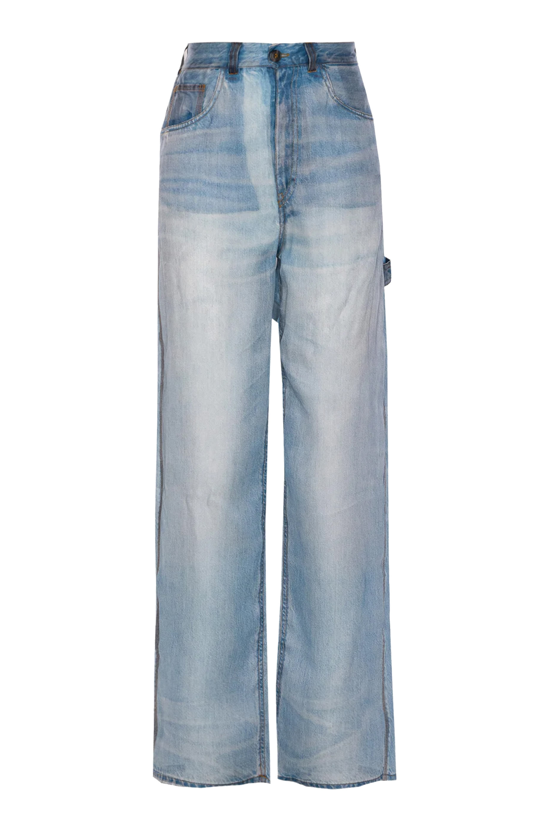 Winona Printed Sheer Denim Pants