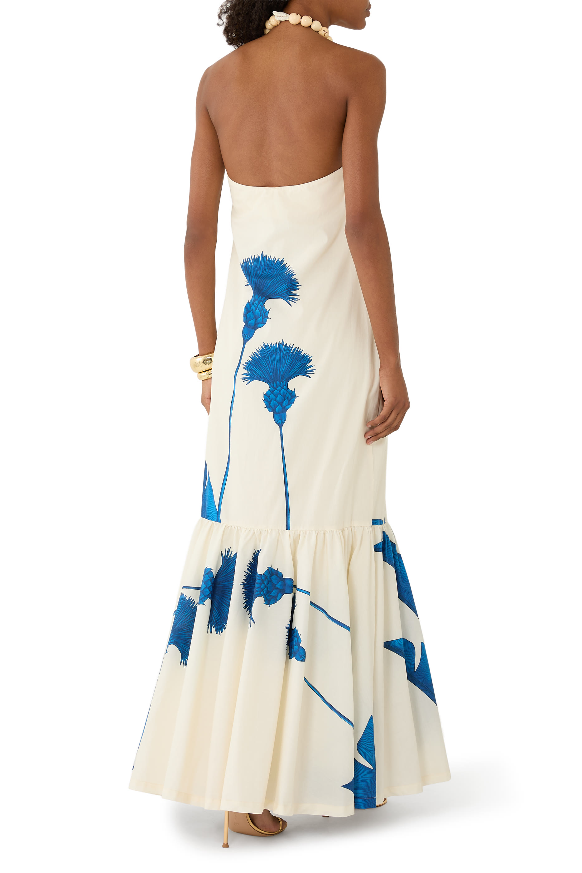Costera Strapless Tie-Detail Floral-Print Maxi Dress