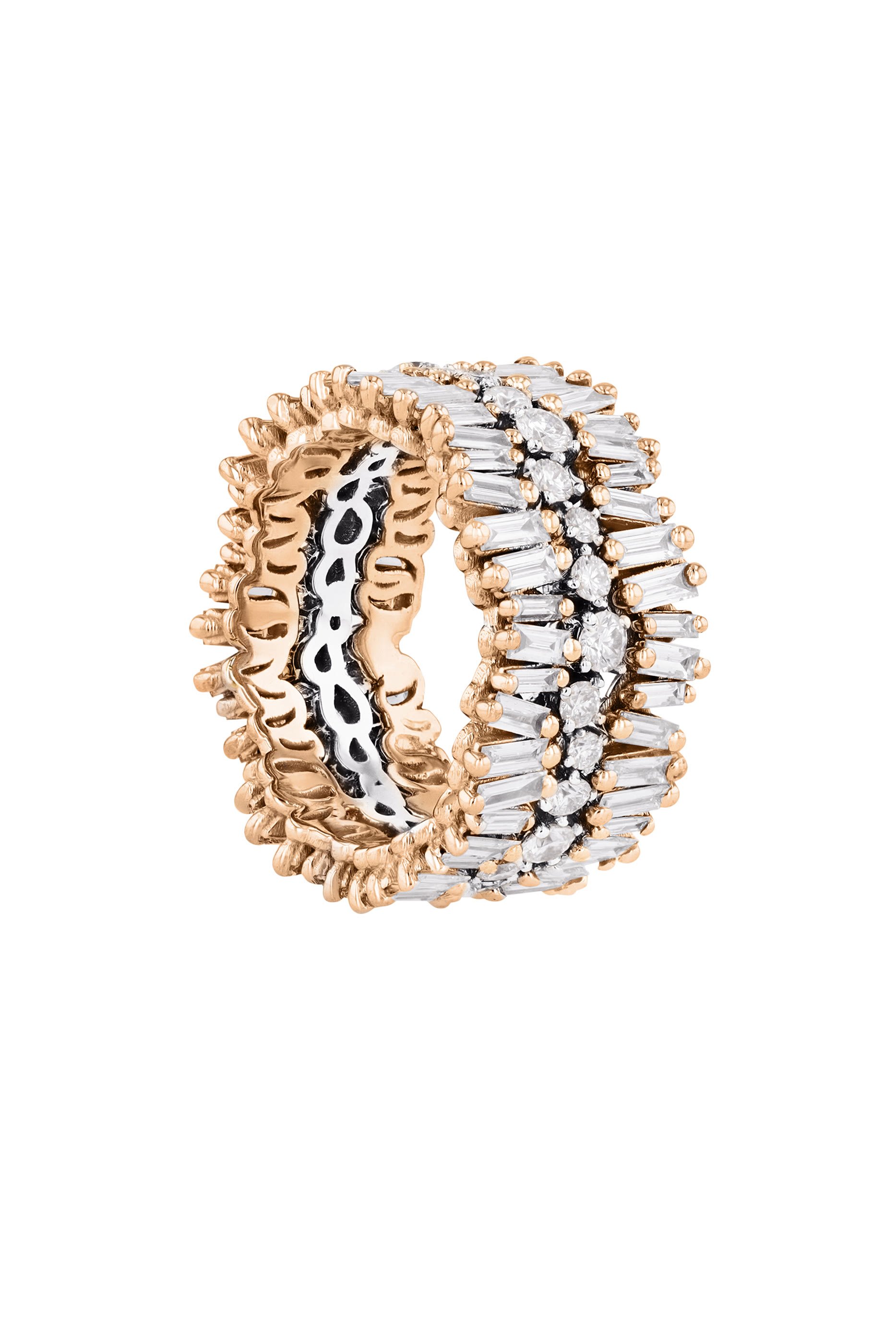 Classic Short Stack Eternity Band, 18k Rose Gold & Diamonds