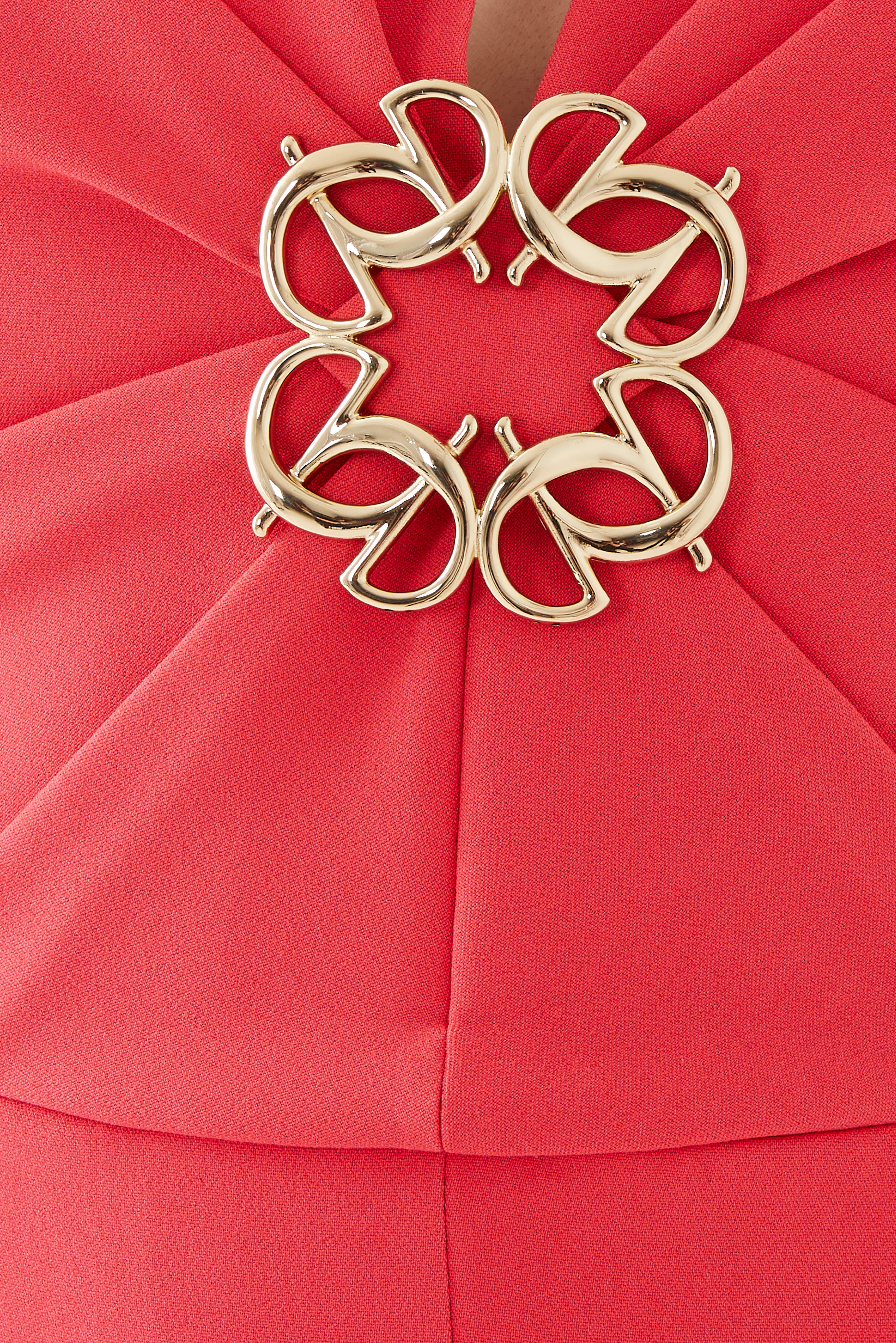 Gathered Embellished Cady Gown