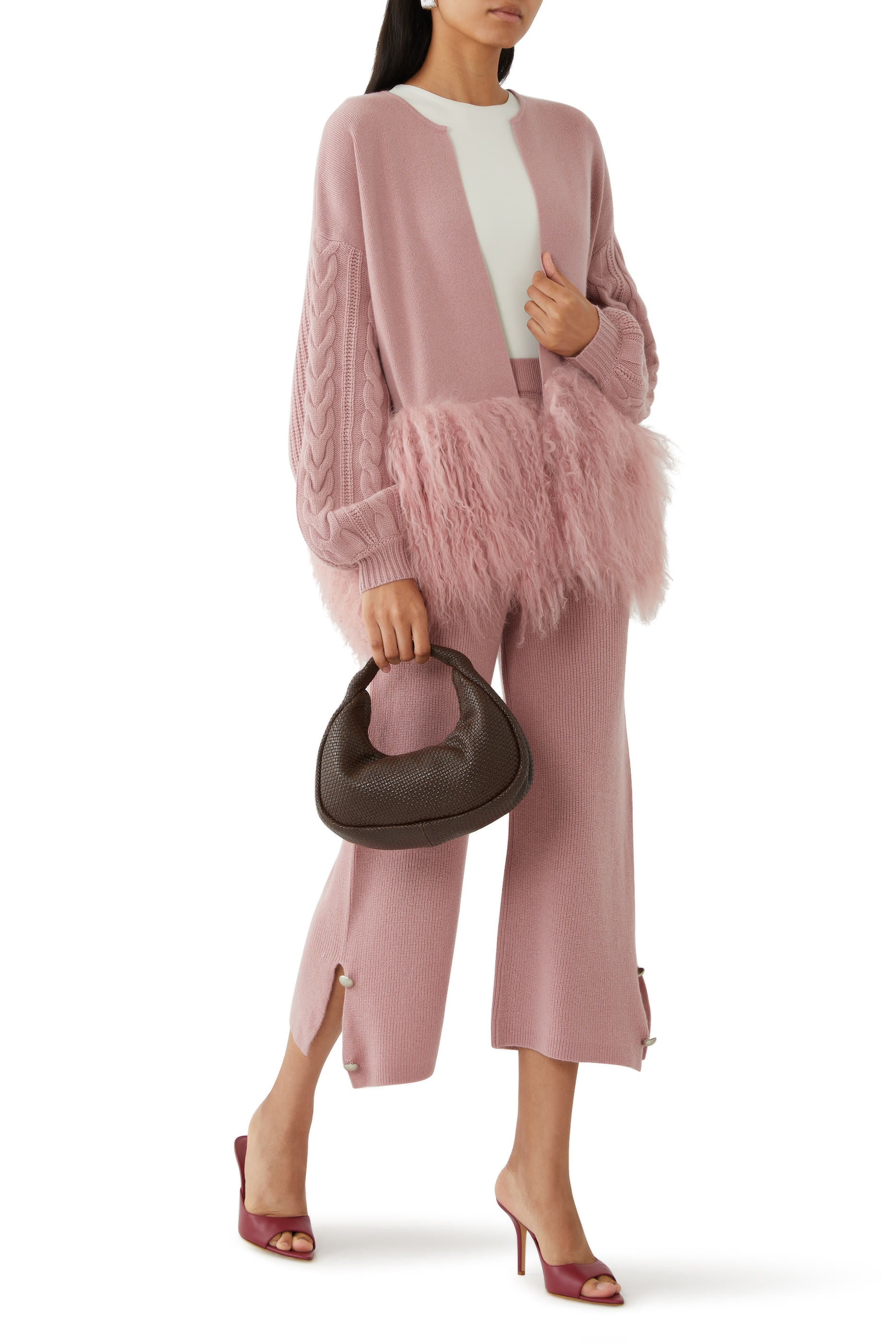 Cropped Pants with Button Detail