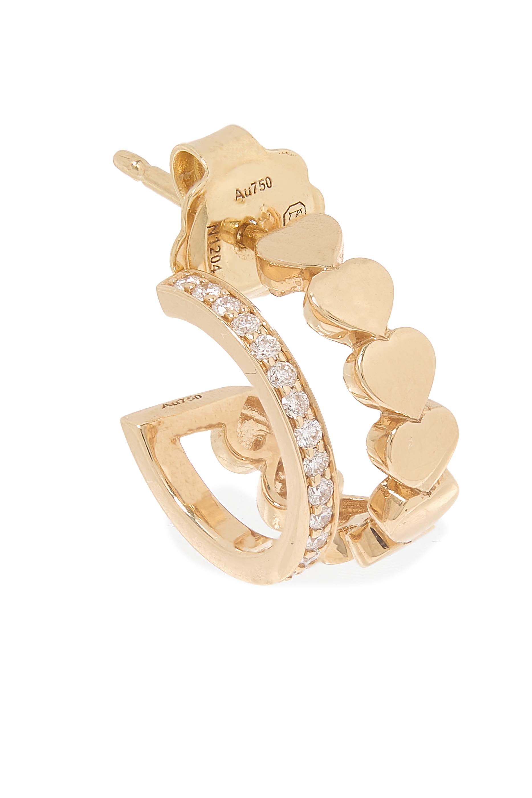 Love in Tokyo Hoop Earrings, 18K yellow Gold & Diamonds