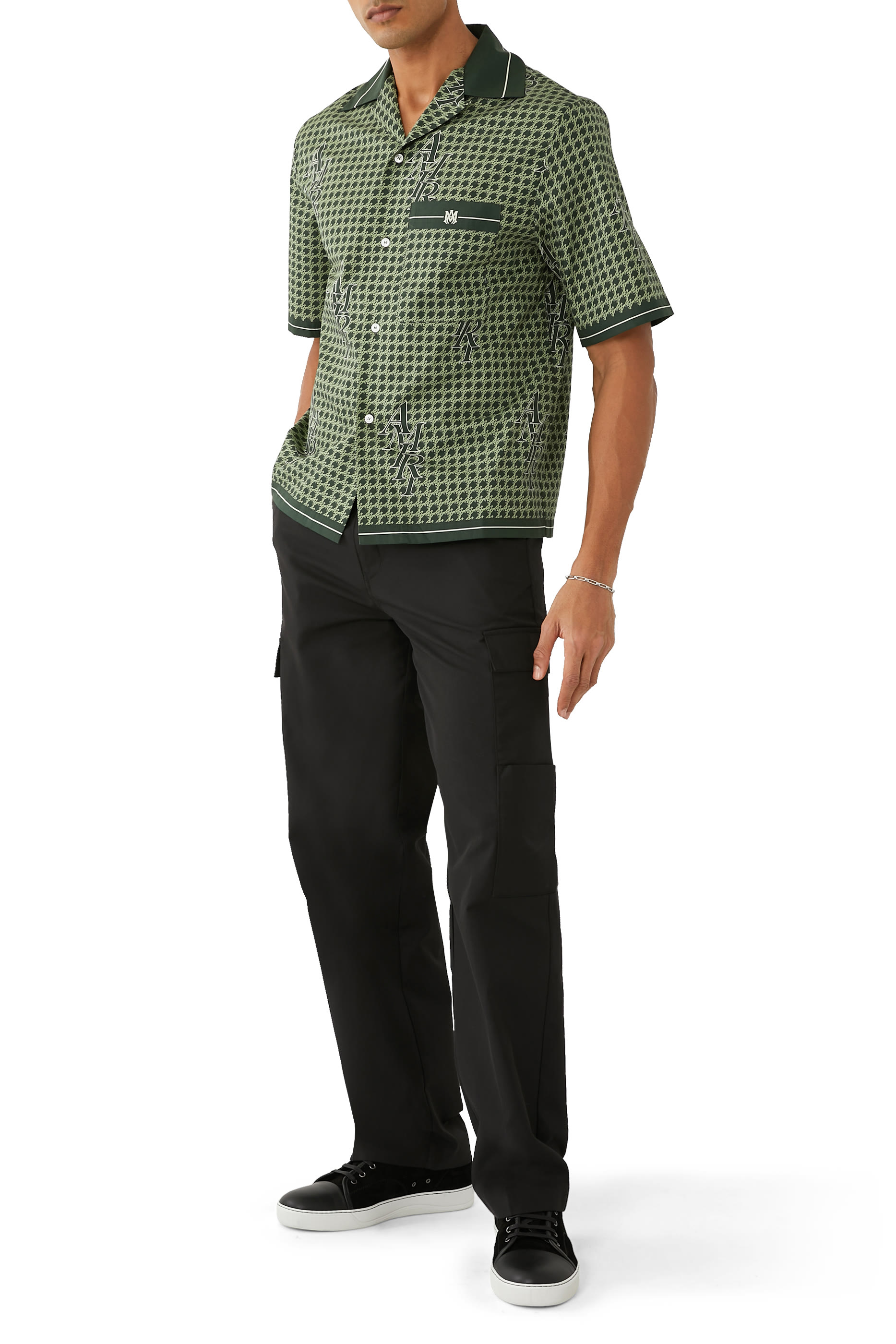 Houndstooth-Print Cotton Shirt