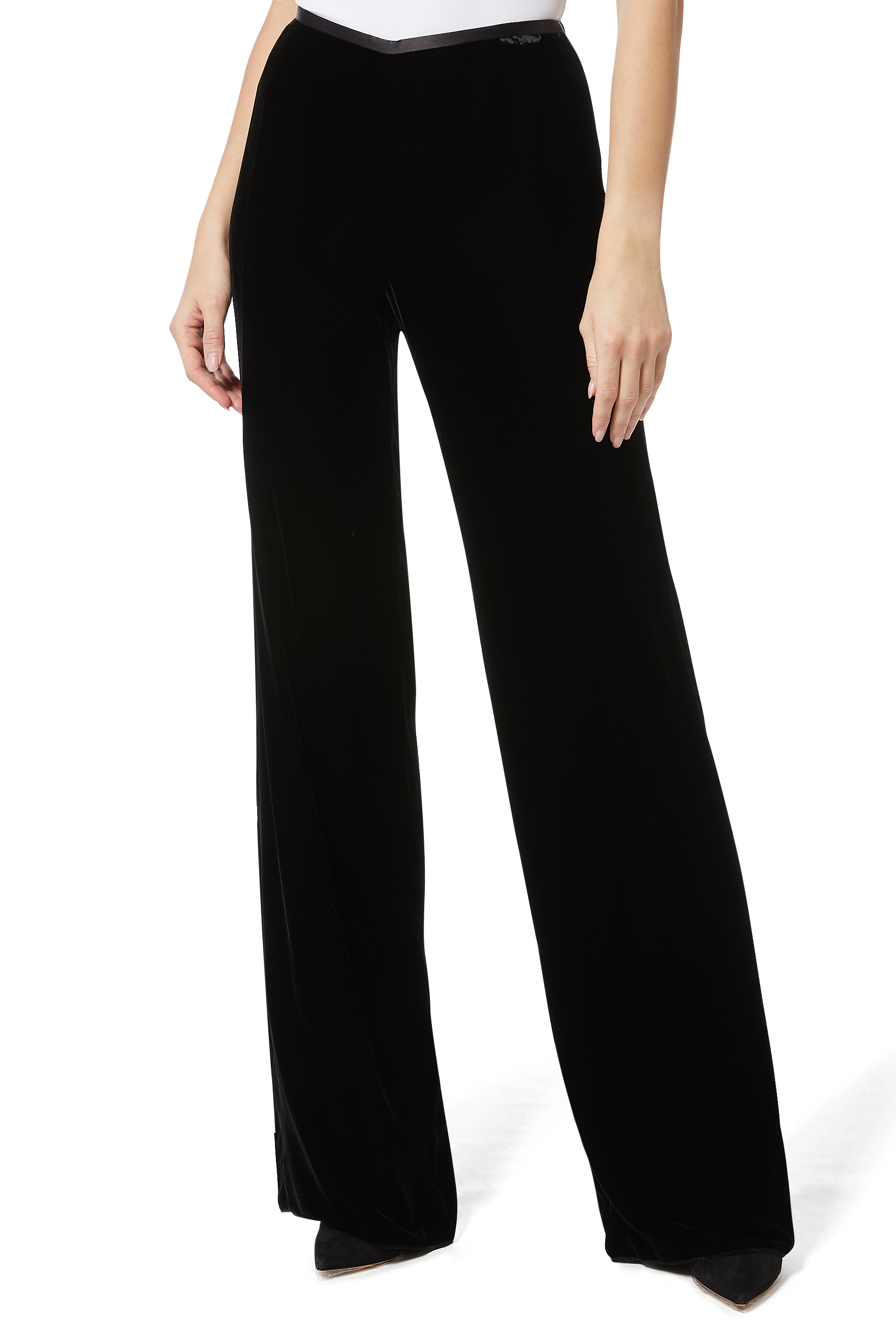 Velvet Wide-Leg Pants