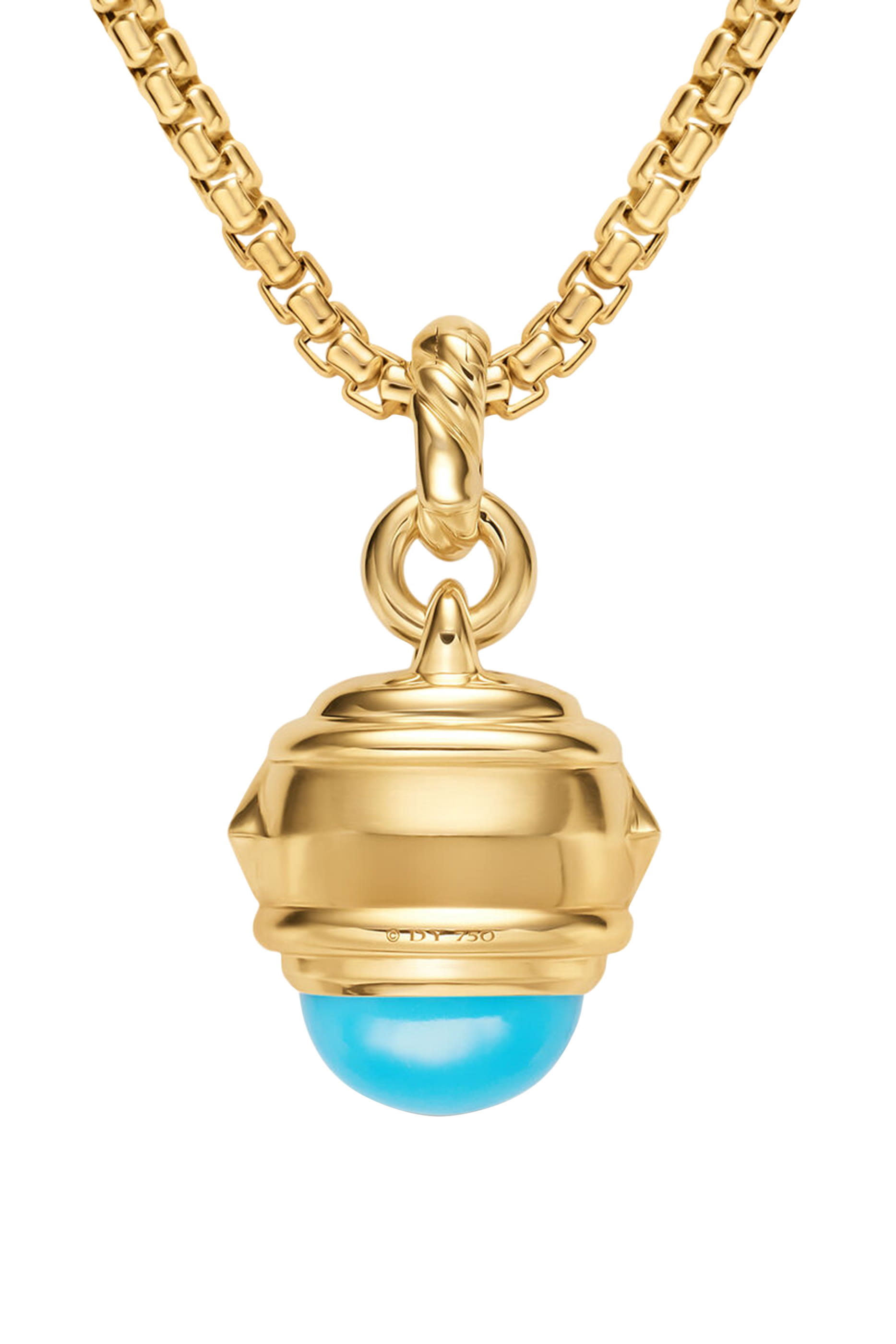 Renaissance® Amulet, 18K Yellow Gold with Turquoise, Tsavorite & Tanzanites