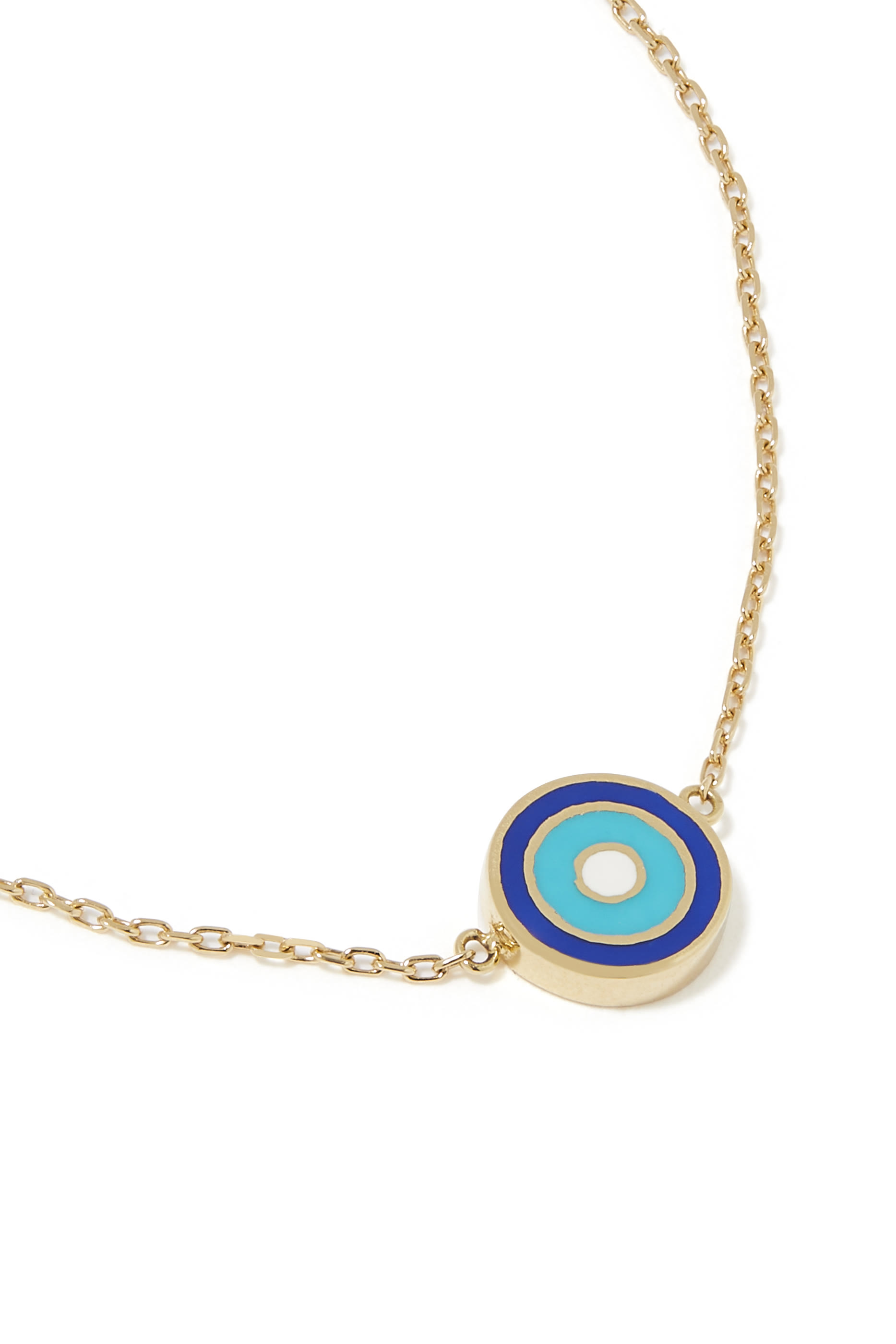 Mina Eye and Letter Bracelet, 18k Yellow Gold