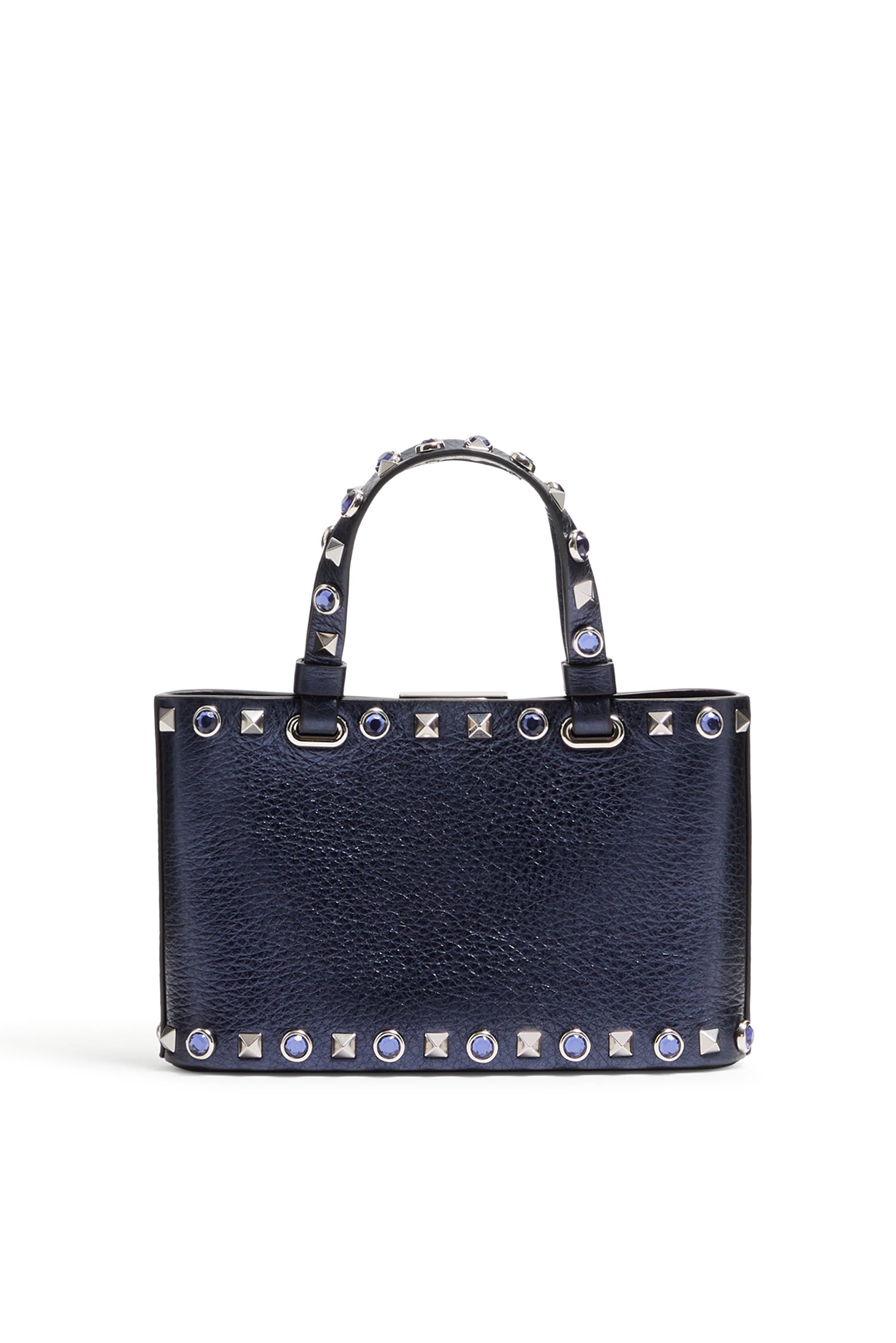 Rockstud Mini Shopping Bag in Laminated Calfskin