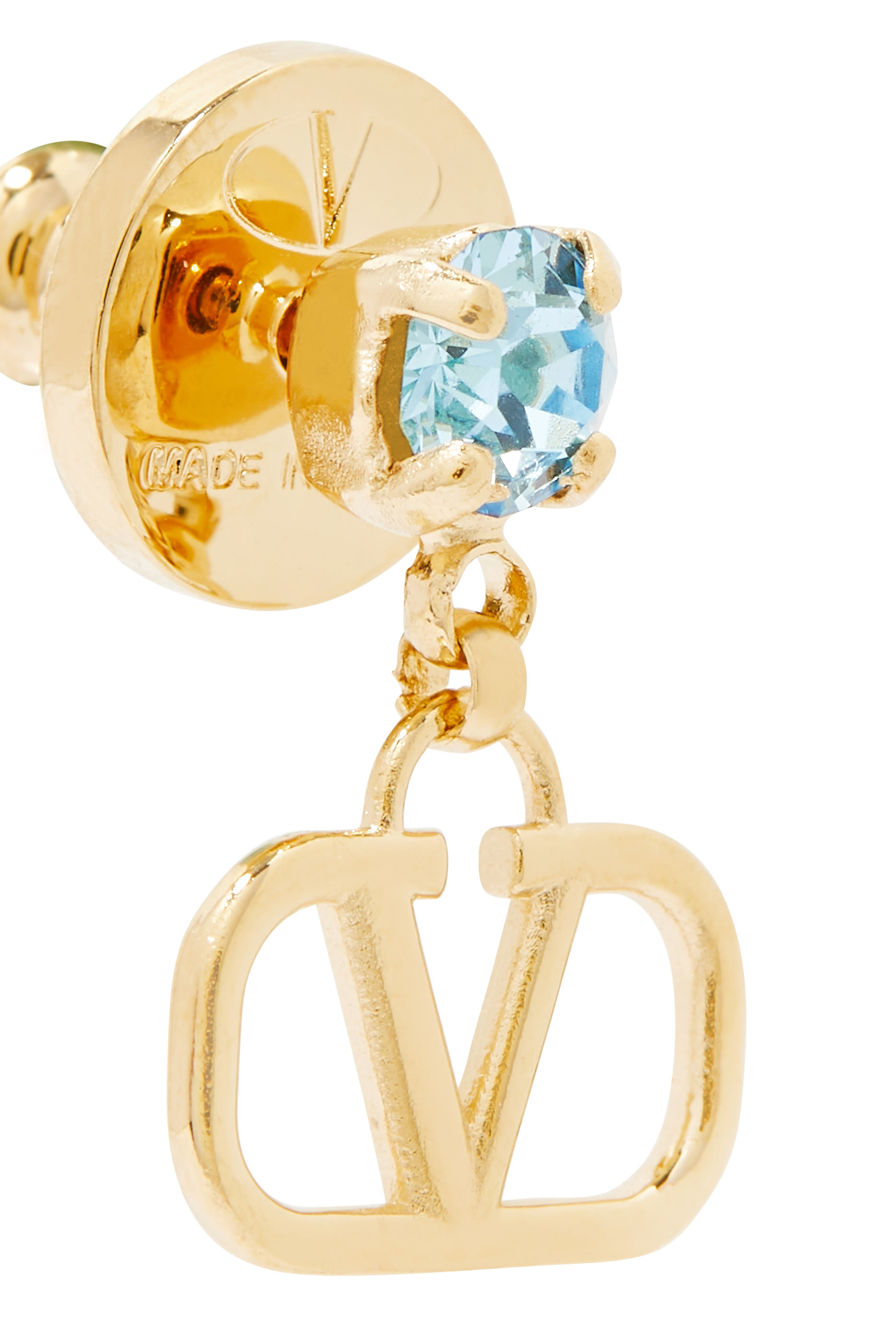 Crystal V Logo Pendant Earrings