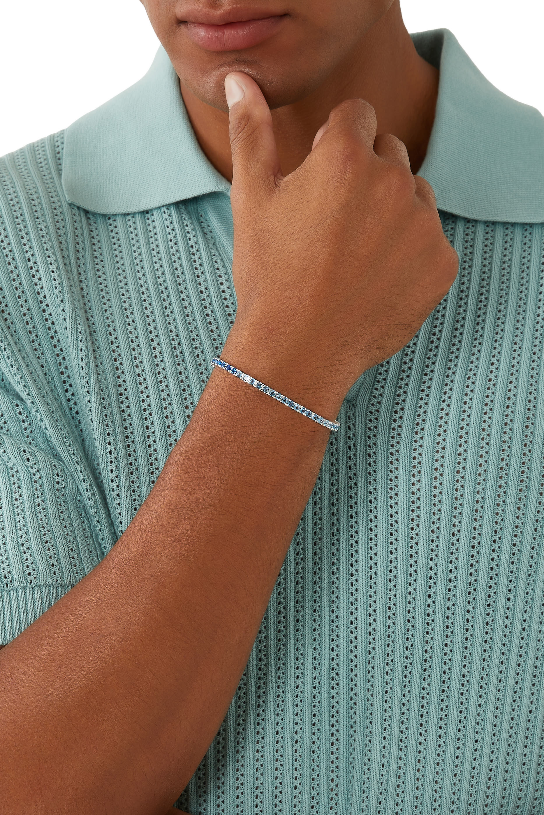 Viola Tennis Bracelet, Sterling Silver & Cubic Zirconia Crystals 