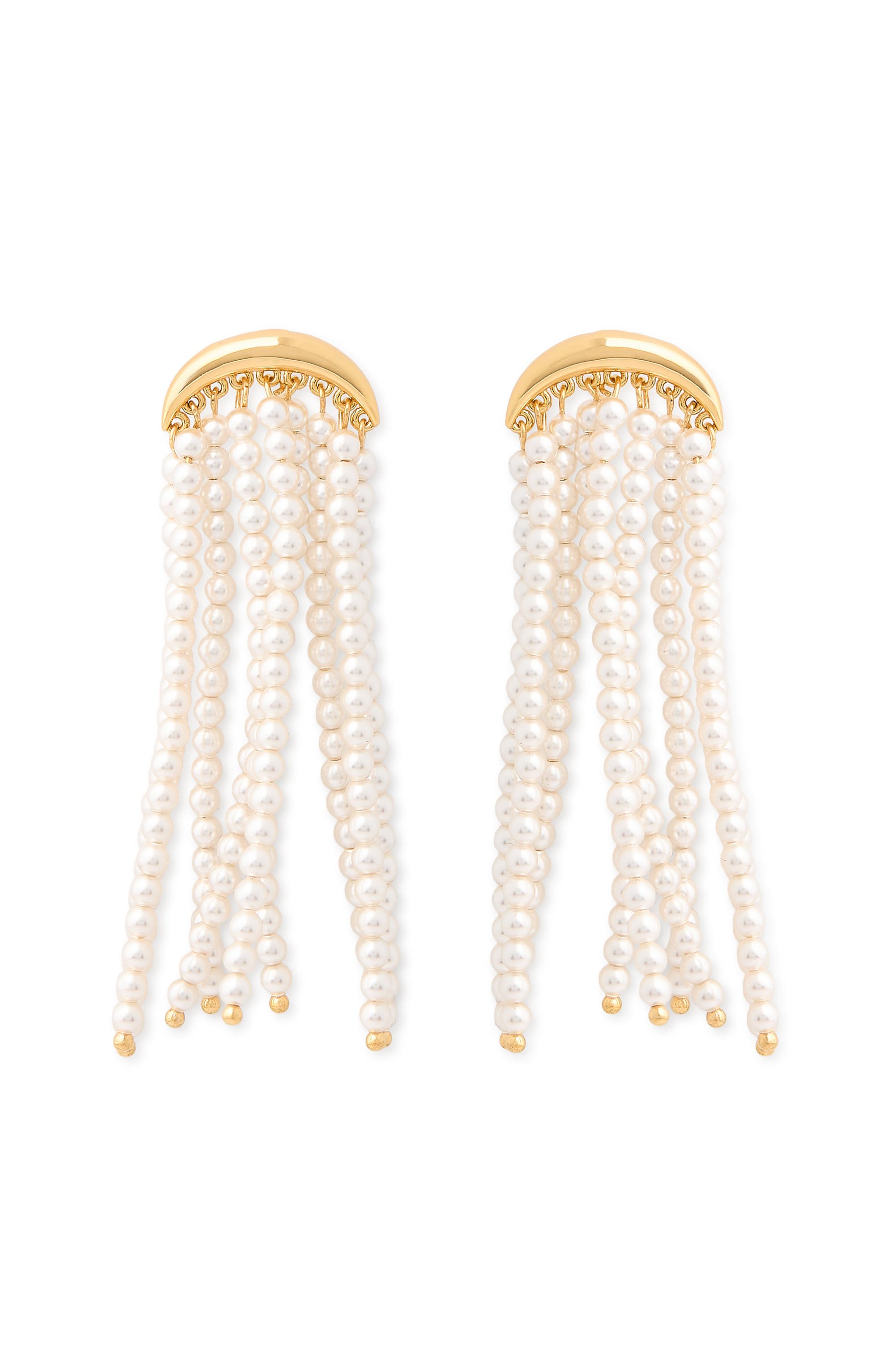 Pearl Earrings, 24K Gold-Plated Brass