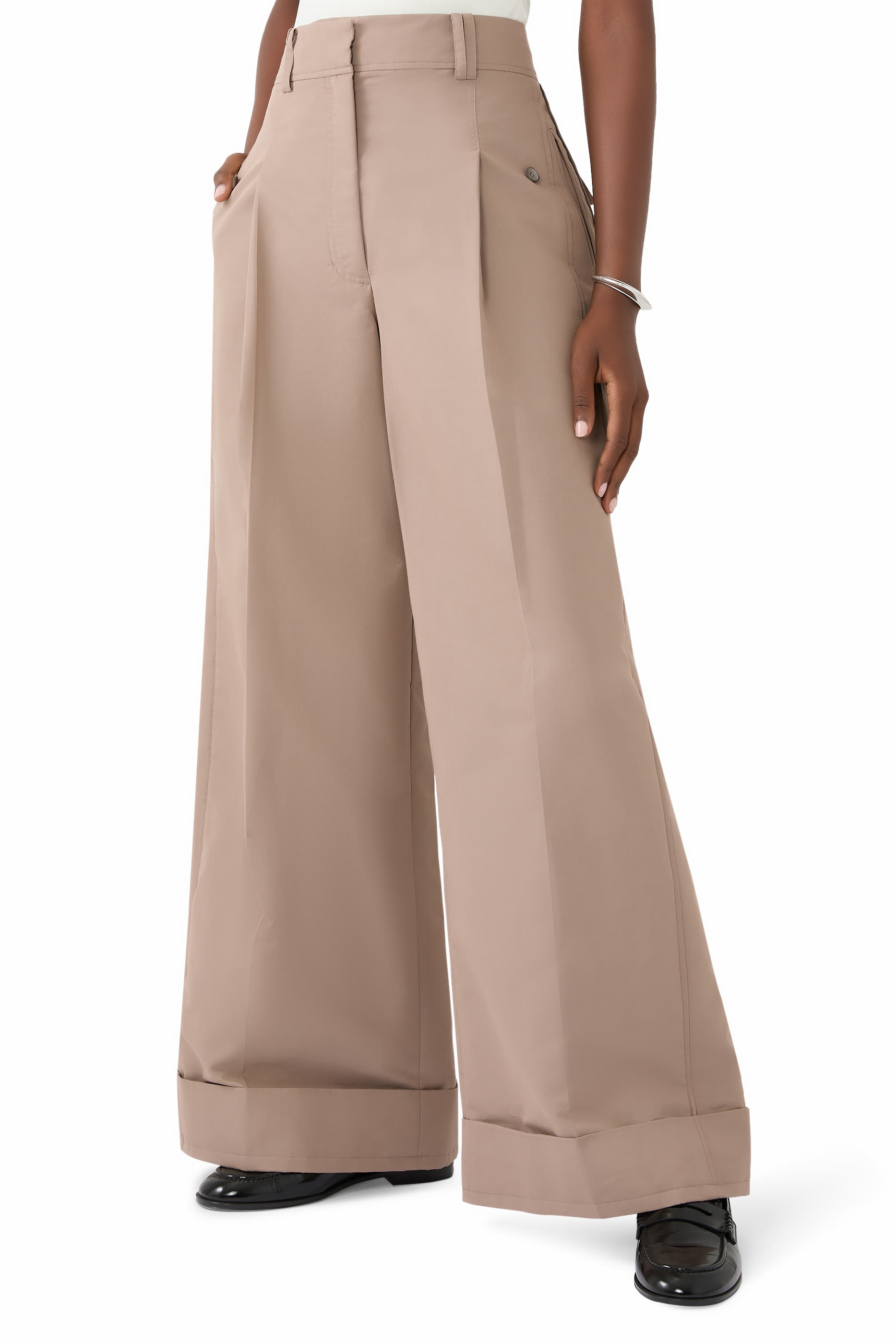 Pleated Wide Leg Trousers
