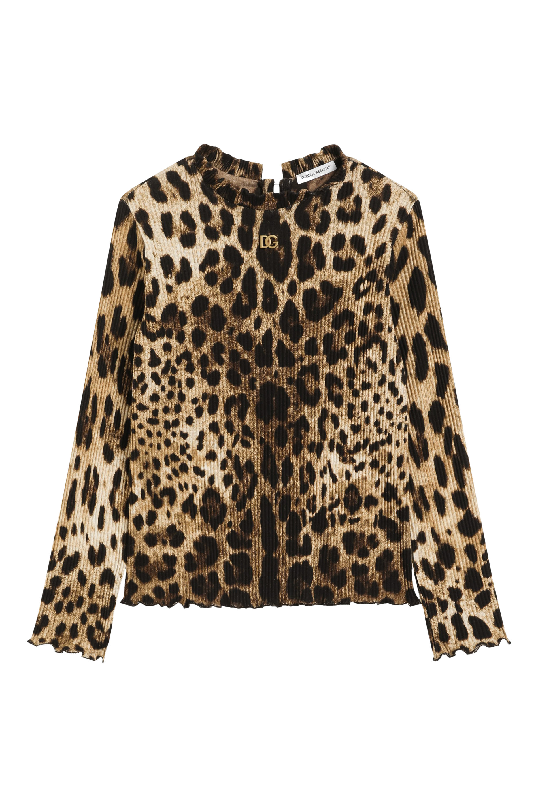 Kids Leopard-Print Ribbed Turtleneck 