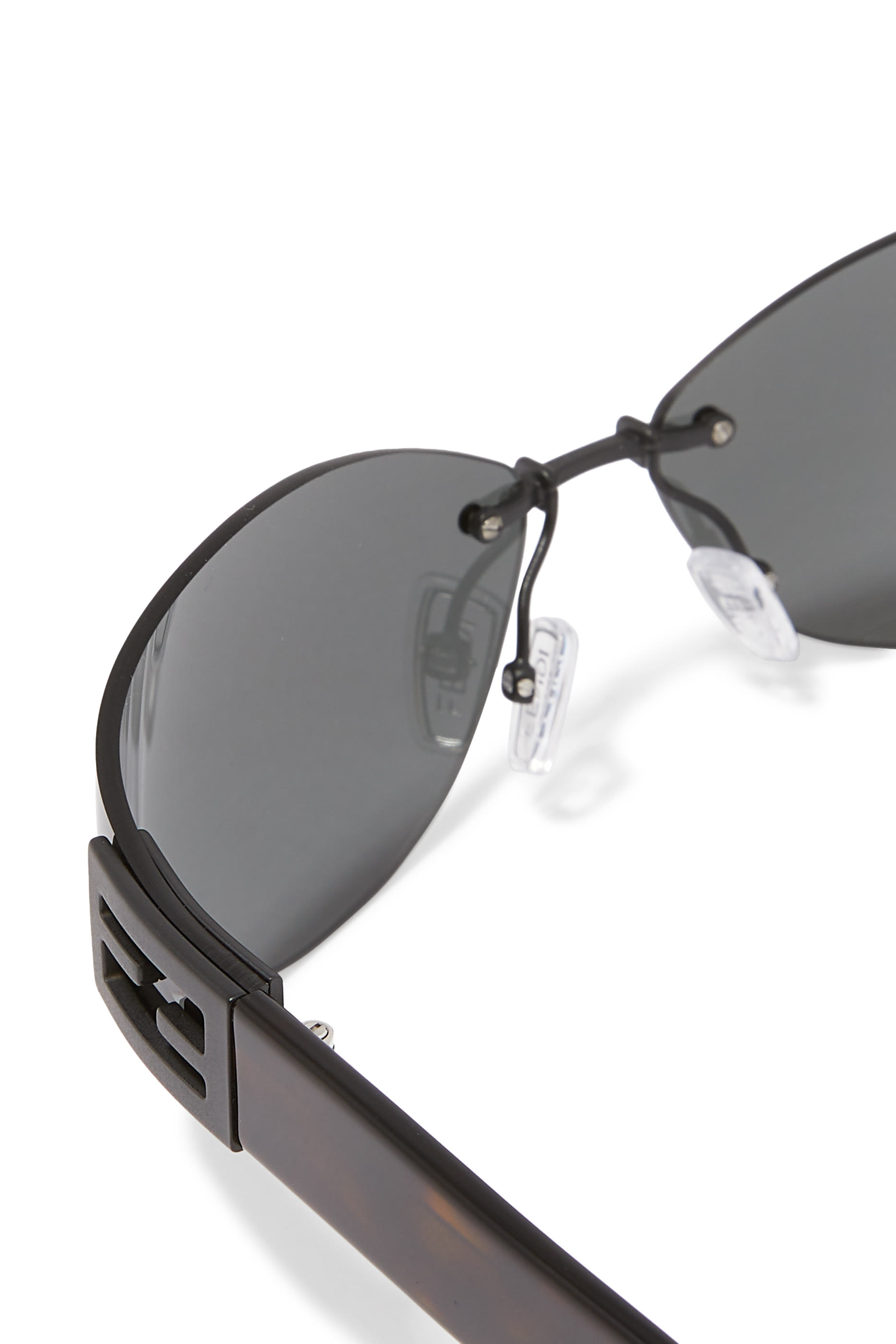 Baguette Black Geometric Sunglasses