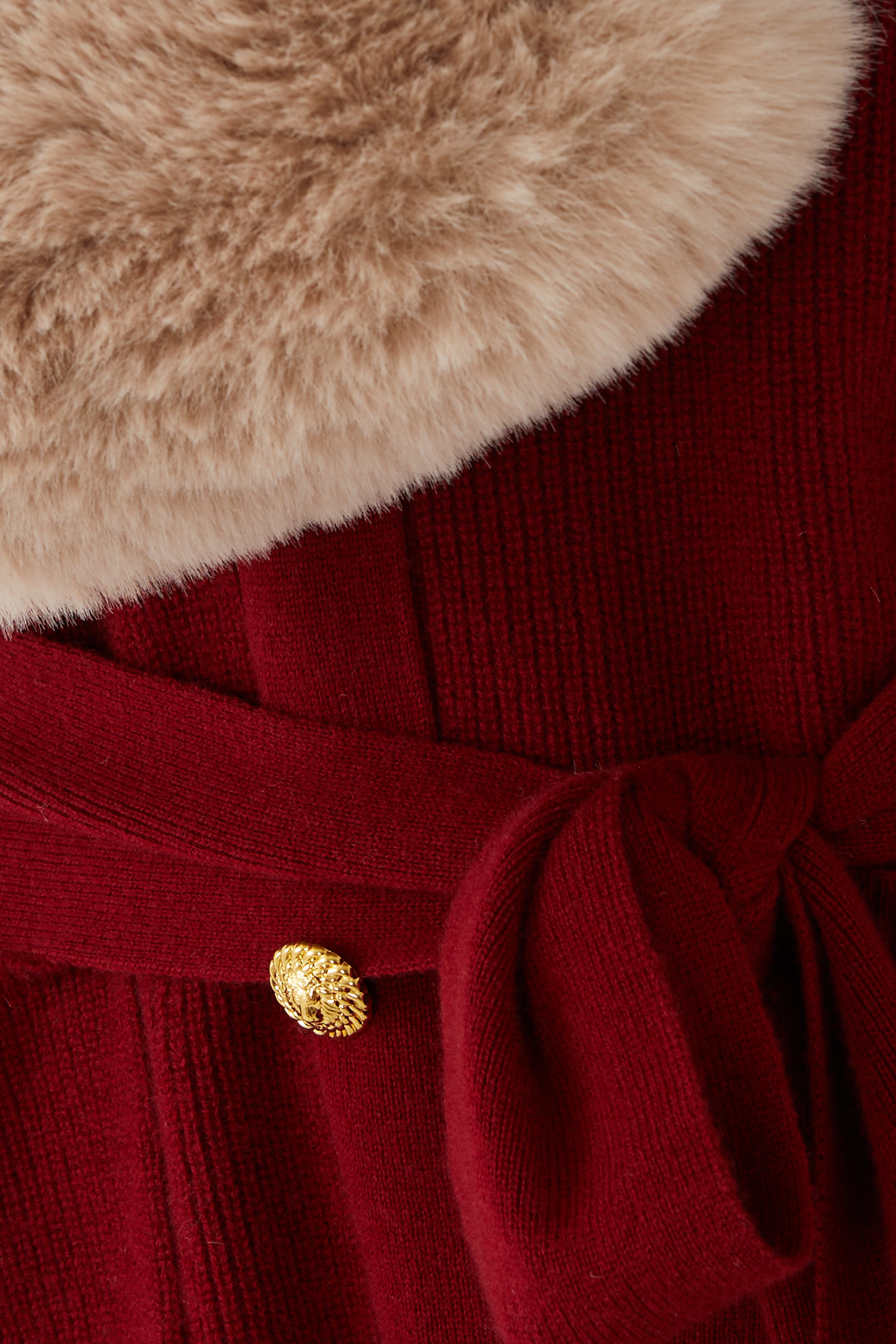 Tie Detail Faux Cuff Cardigan