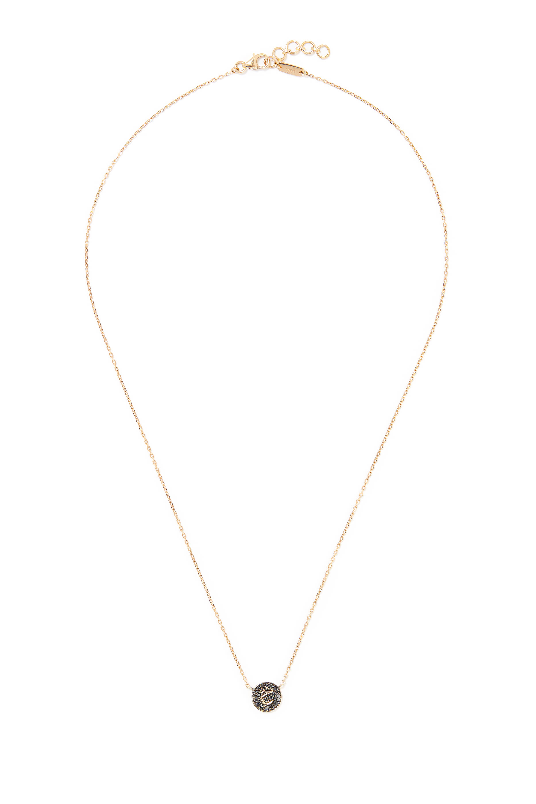 Letter KHAA Necklace, 18k Rose Gold & Diamonds