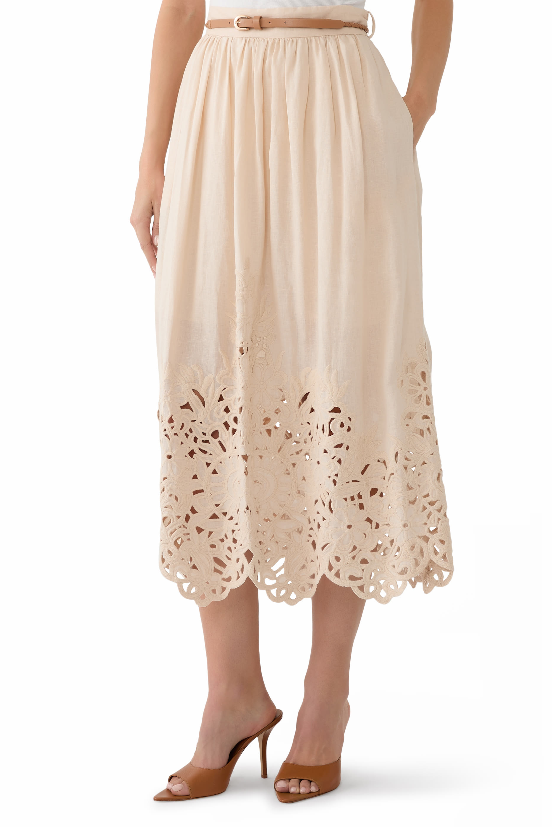 Wylie Embroidered Midi Skirt