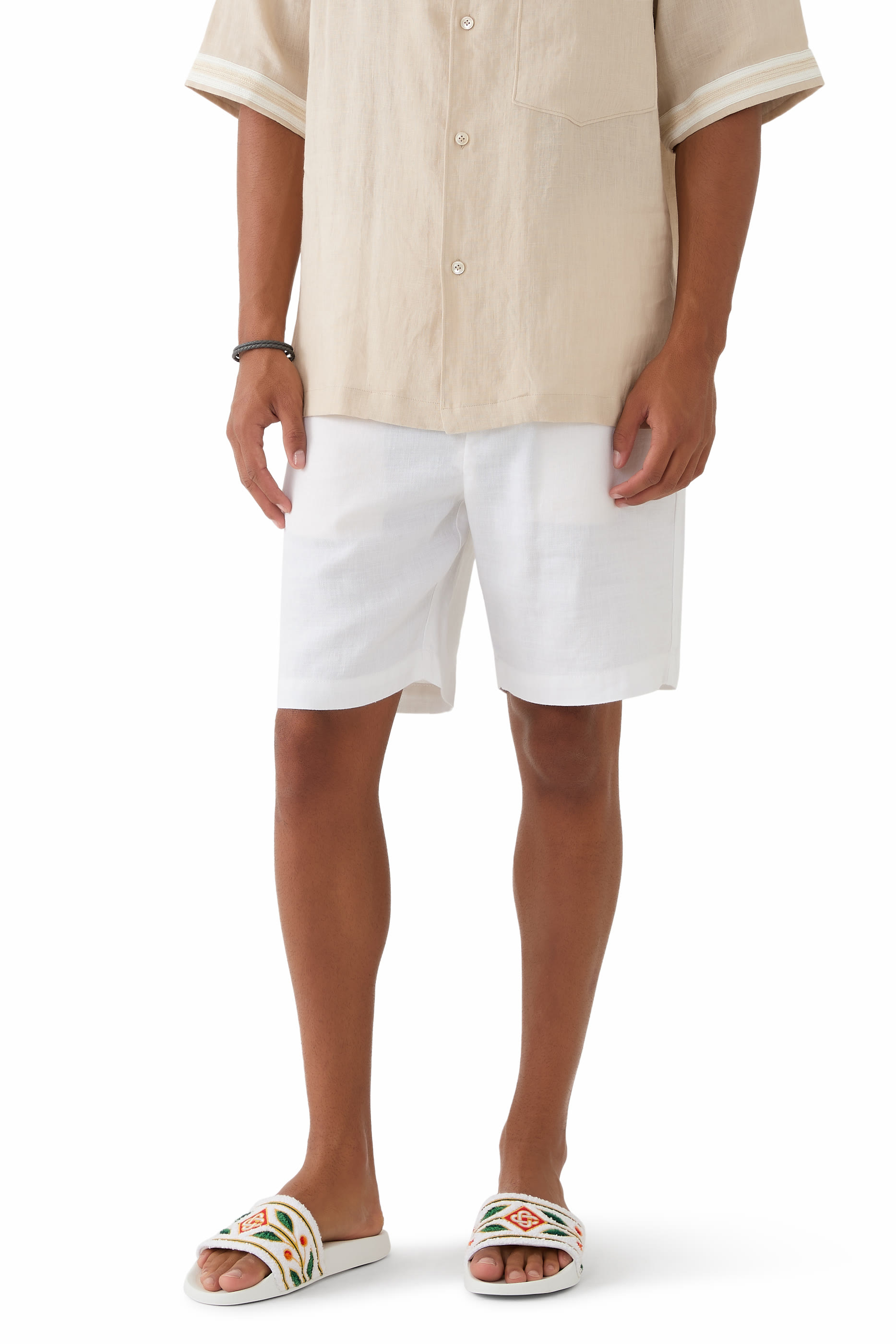 Embroidered Terry Slides