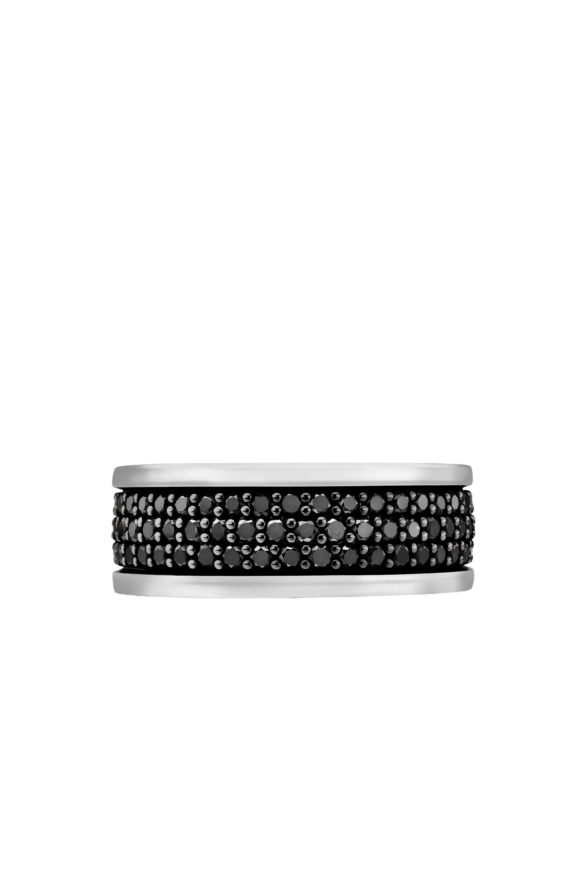 Streamline® Three Row Band Ring, Sterling Silver & Diamonds