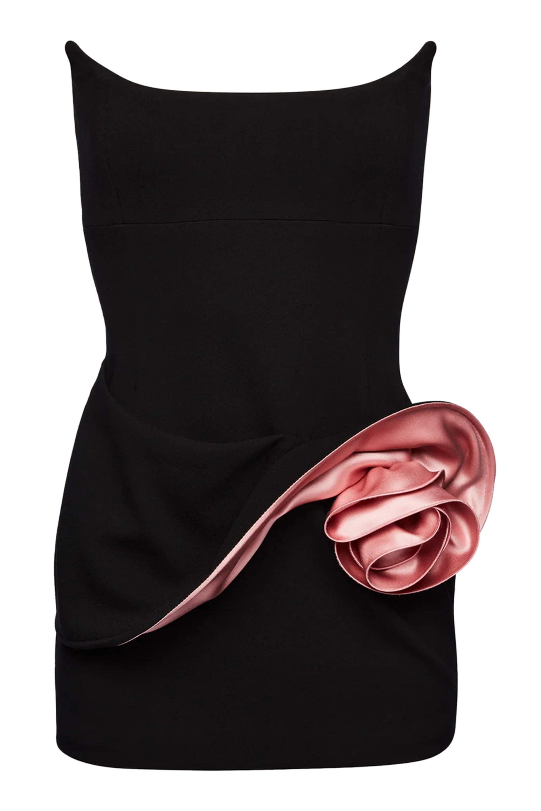 Contrast Floral Appliqu&eacute; Bustier Mini Dress