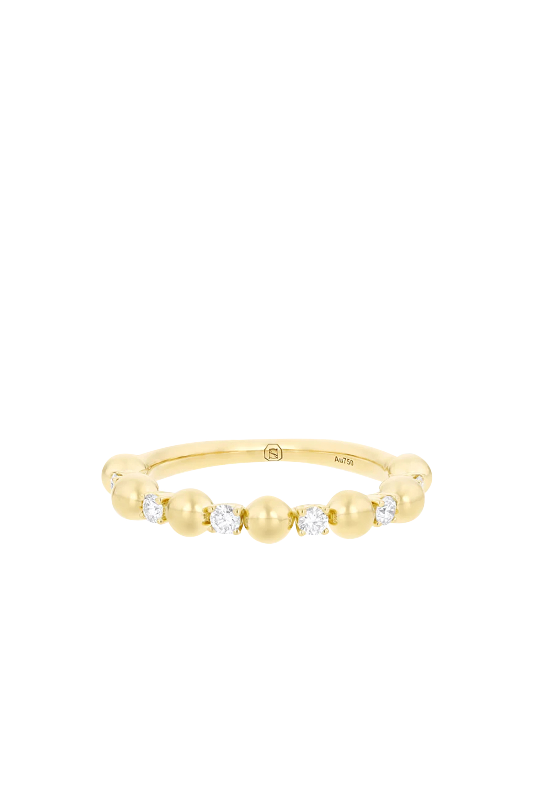 Small Gifu Ring, 18k Yellow Gold & Diamonds